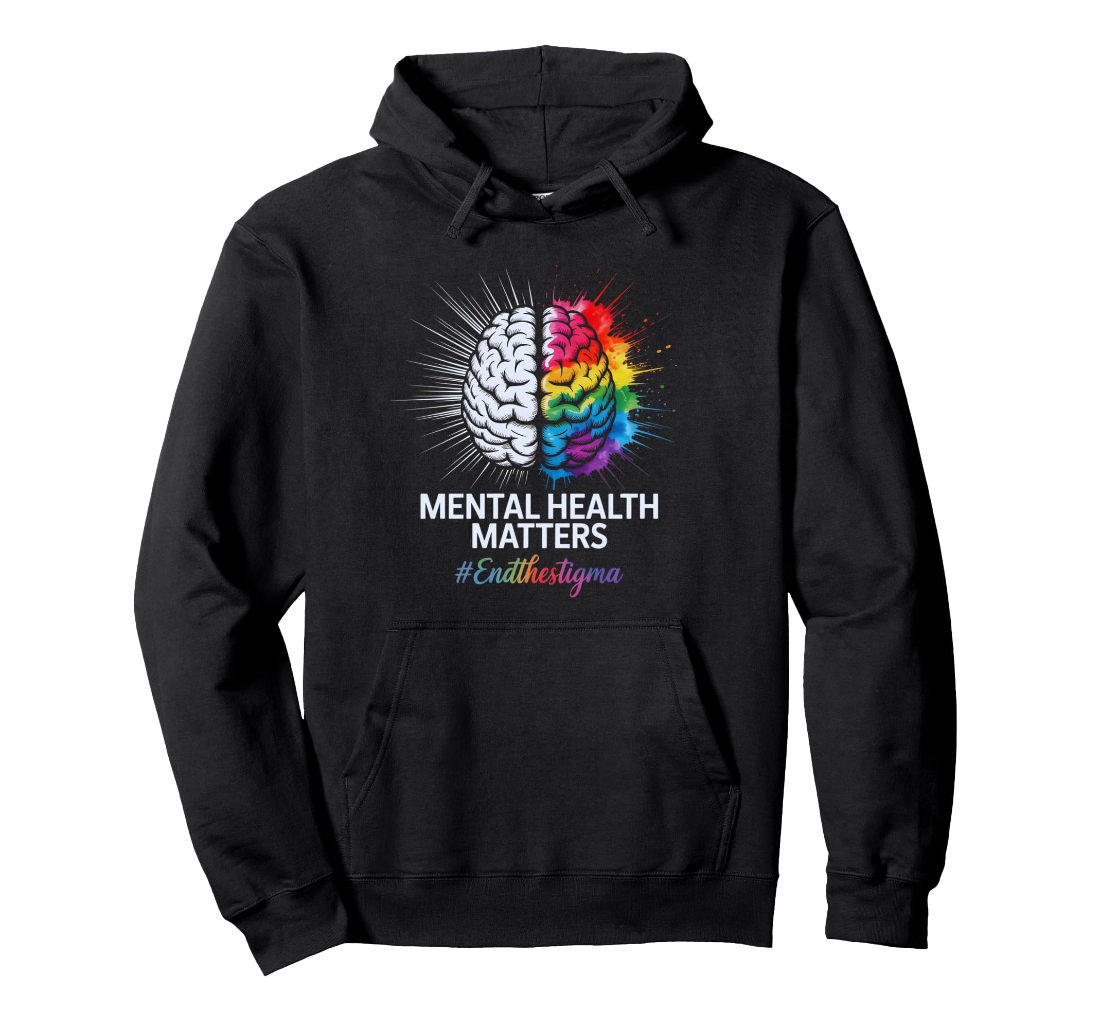 End Stigma Mental Health Matters Tie Hoodie - Aesthetic Graphic Men Women - T-Shirt, Sweatshirt, Hoodie