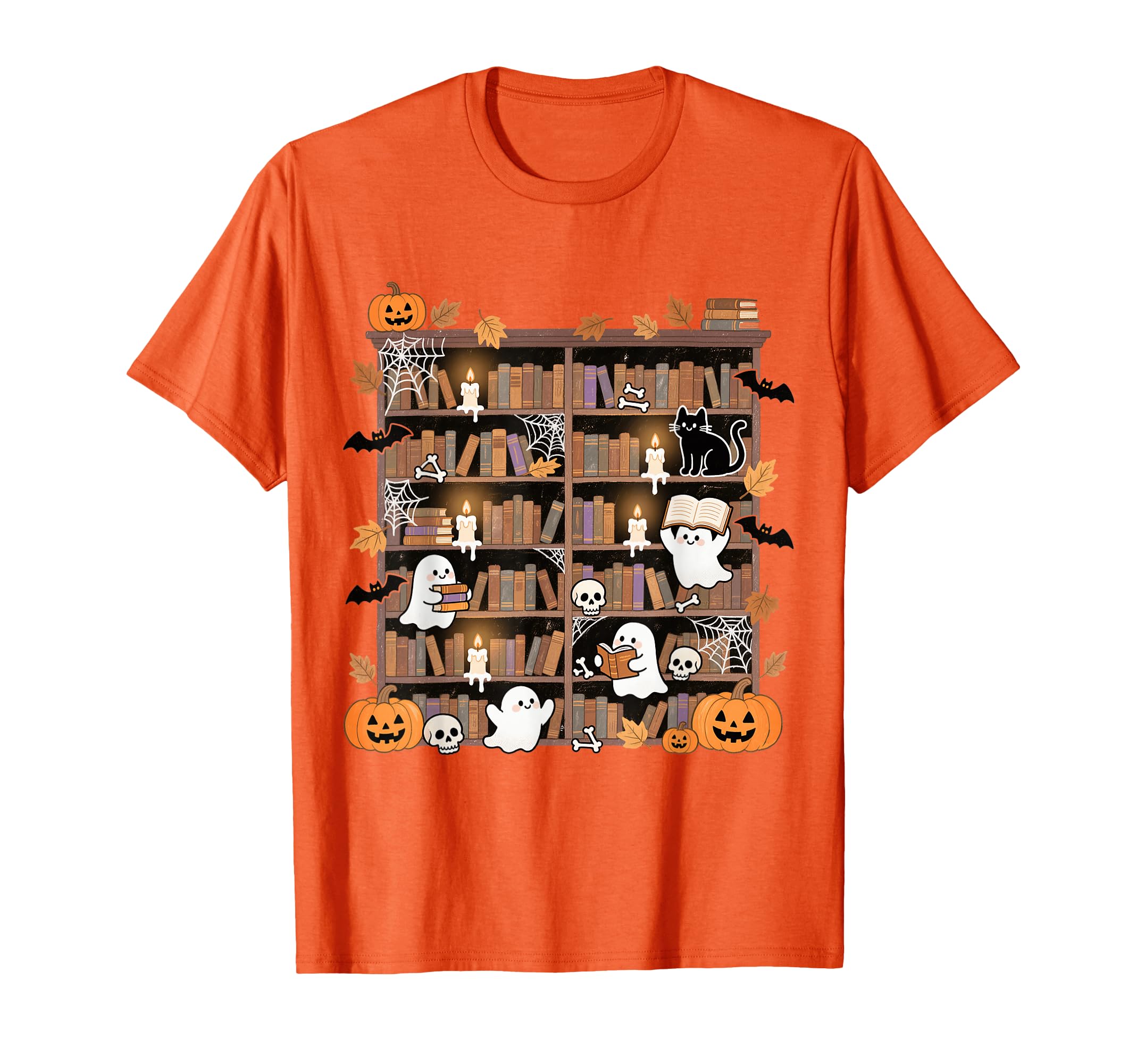 Halloween Bookshelf Boo Ghost T-Shirt - Aesthetic Graphic Men Women - T-Shirt, Sweatshirt, Hoodie