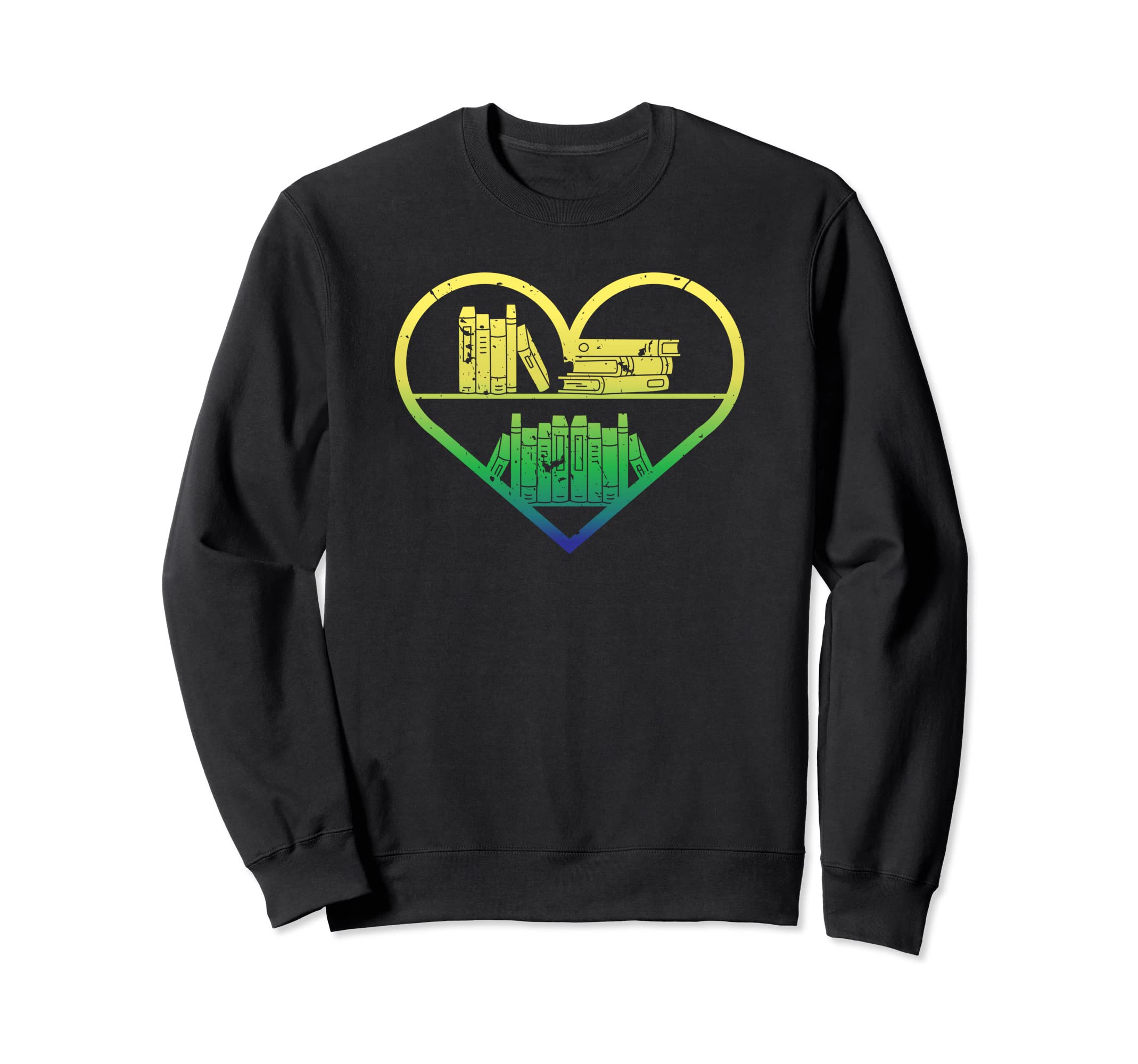 Book Lover Nerd Reader Heart Librarian Sweatshirt - Graphic Print Unisex - T-Shirt, Sweatshirt, Hoodie