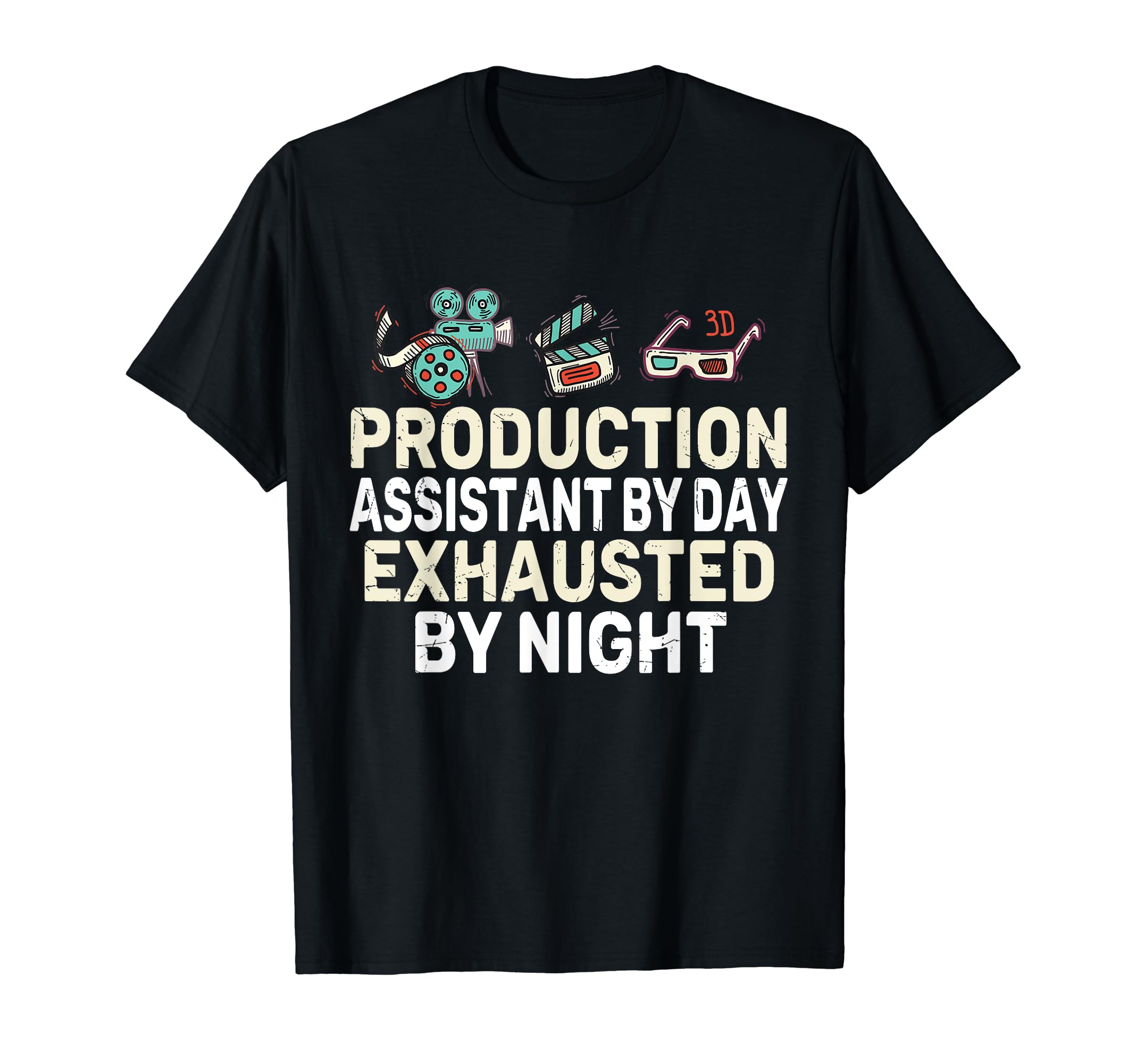 Exhausted Night Pa Production T-Shirt - Minimalist Print Men Women - T-Shirt, Sweatshirt, Hoodie