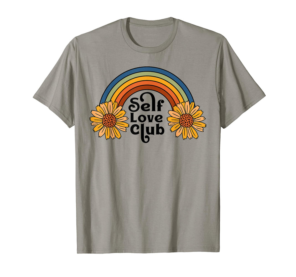 Self Love Club Sunflower Rainbow Mental T-Shirt - Novelty Apparel Unisex - T-Shirt, Sweatshirt, Hoodie