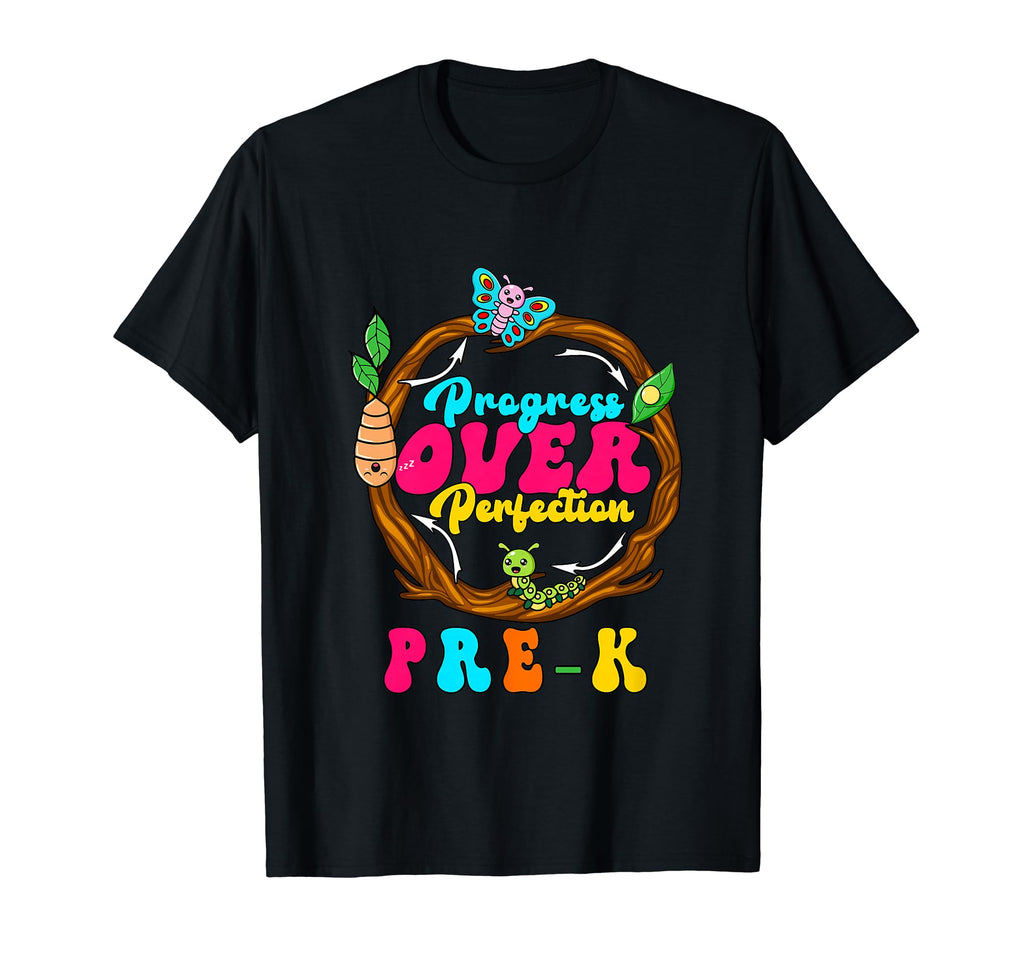 Progress Over Perfection Pre K Pre K T-Shirt - Minimalist Print for Adults - T-Shirt, Sweatshirt, Hoodie