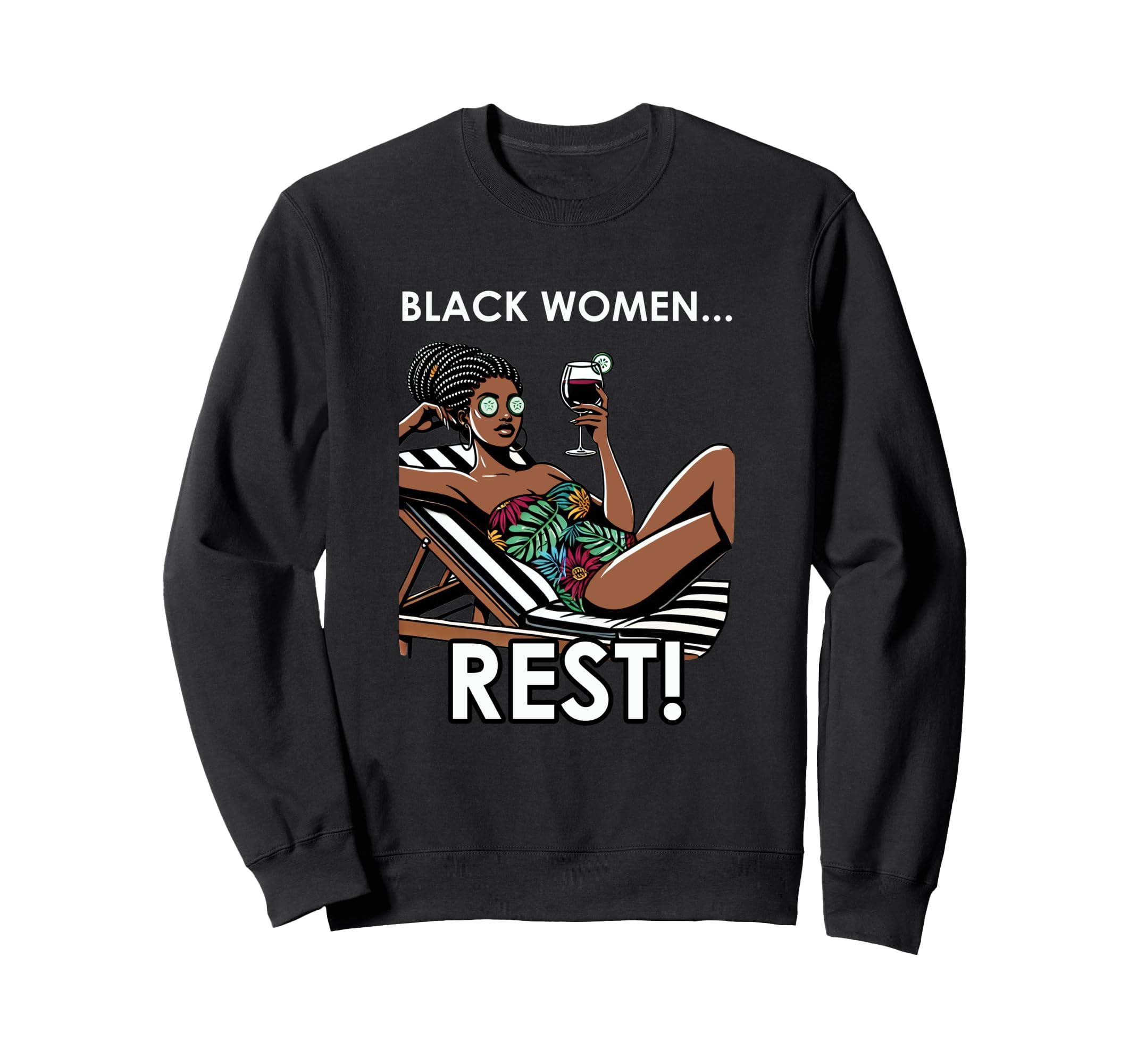 Black Rest Self Care Mental Health Sweatshirt - Minimalist Print for Adults - T-Shirt, Sweatshirt, Hoodie