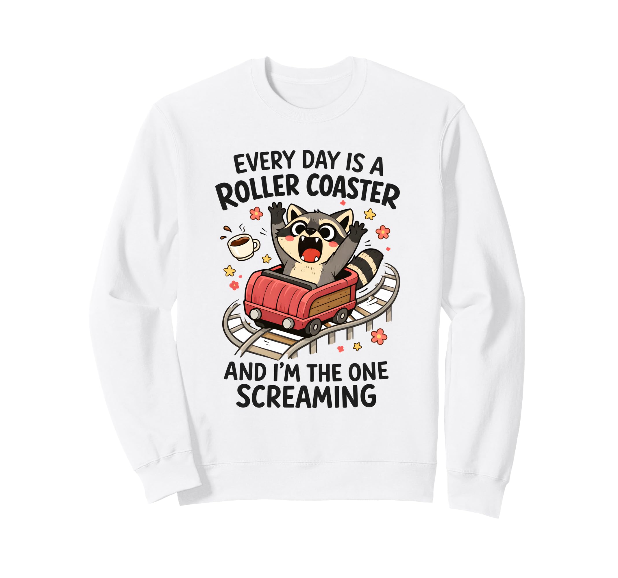 Mental Health Anxiety Racoon Sweatshirt - Aesthetic Graphic Men Women - T-Shirt, Sweatshirt, Hoodie