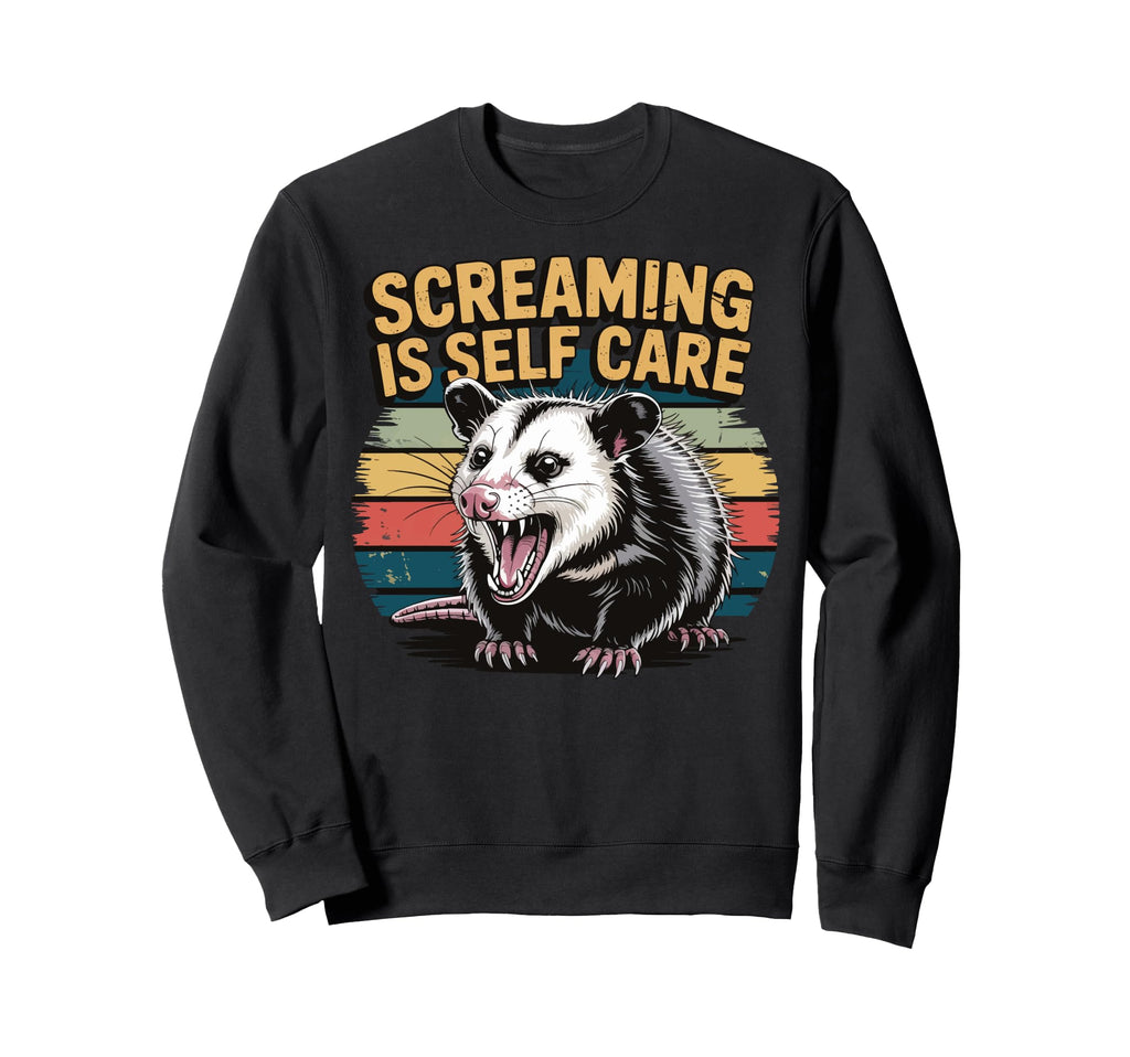 Opossum Therapeutic Screaming Sweatshirt - Aesthetic Graphic Men Women - T-Shirt, Sweatshirt, Hoodie