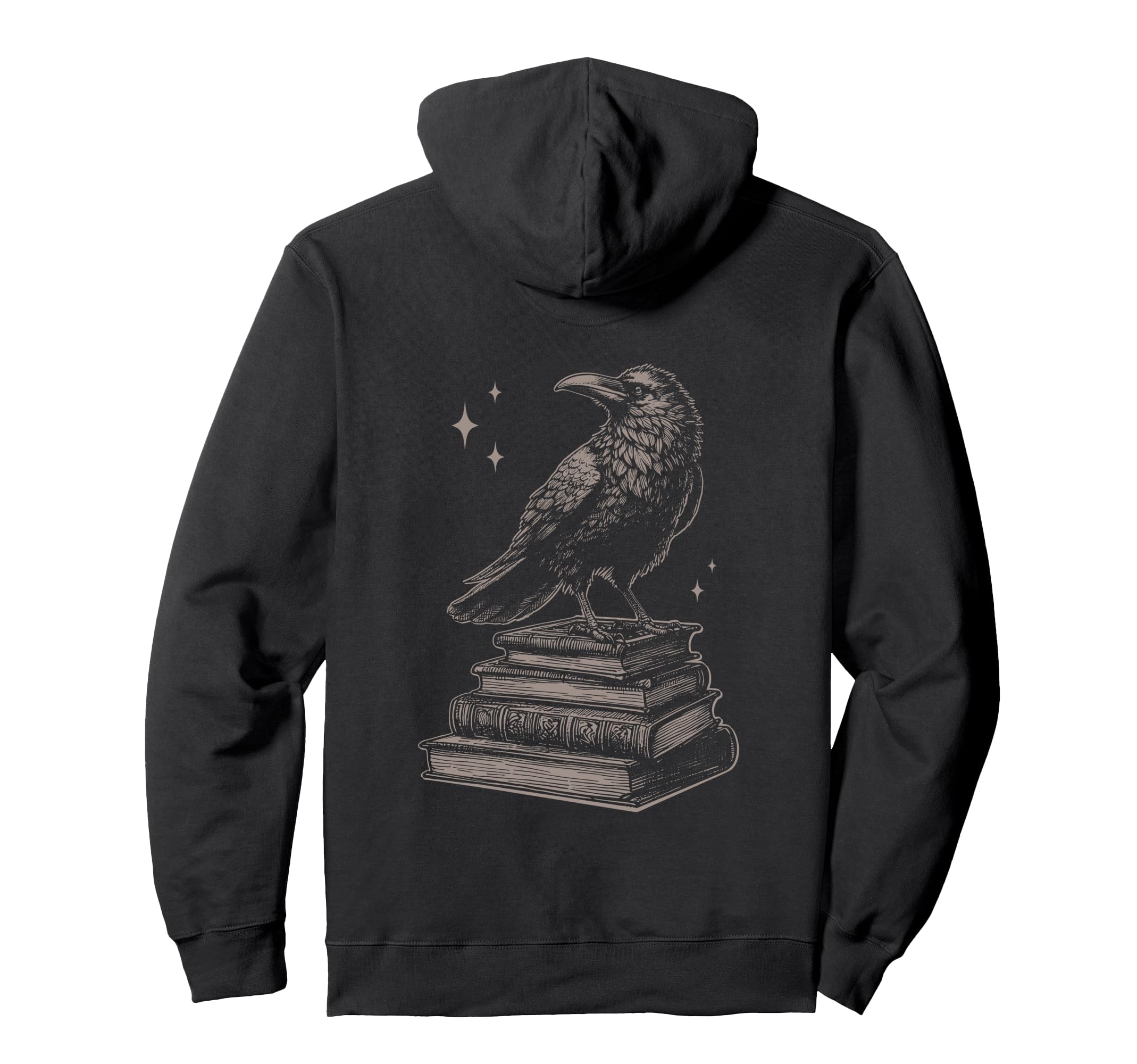 Raven Crow Book Bird Literature Reading Hoodie - Graphic Print Men Women - T-Shirt, Sweatshirt, Hoodie