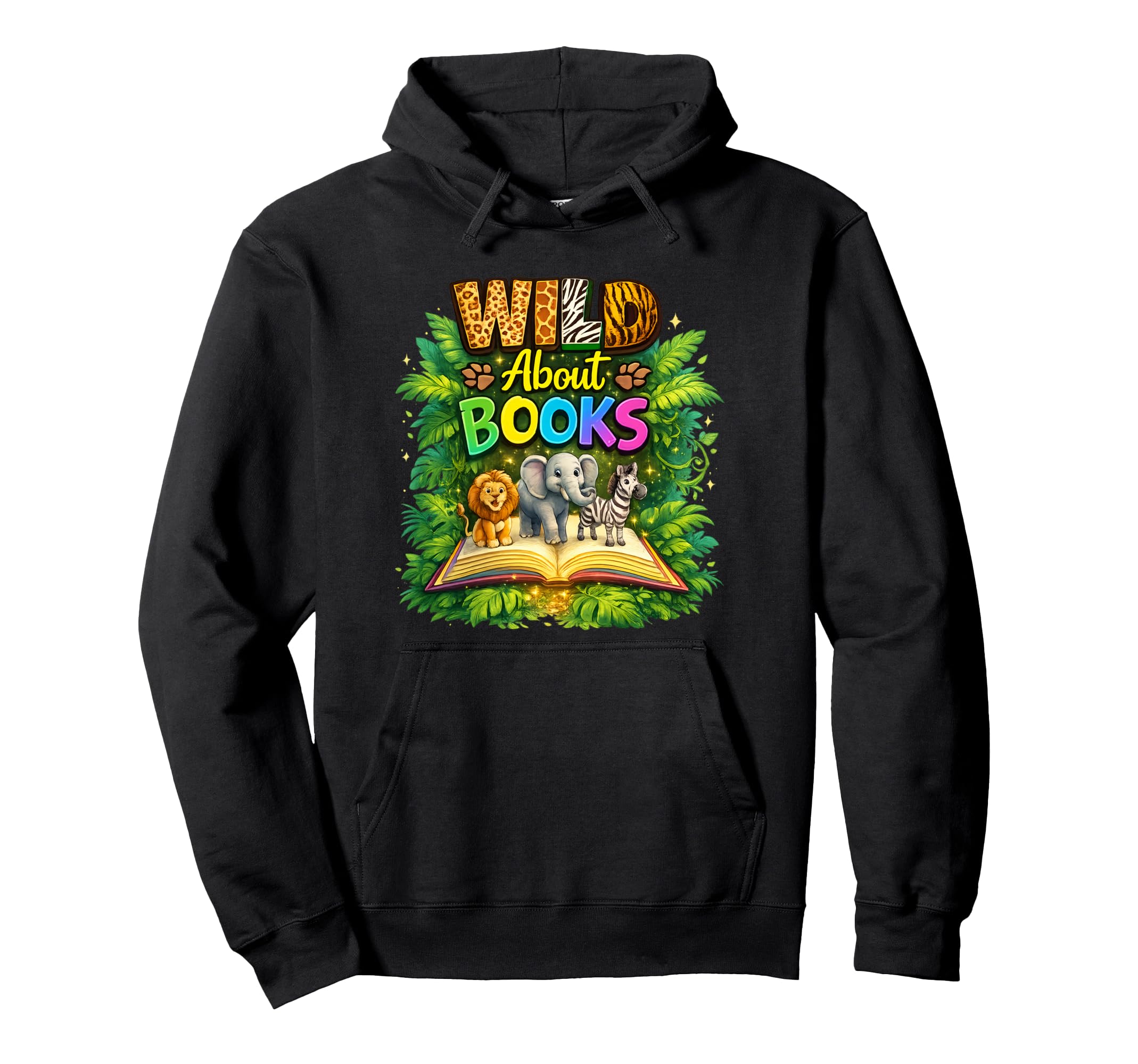 Wild About Books Teacher Back To School Hoodie - Trendy Graphic Unisex - T-Shirt, Sweatshirt, Hoodie
