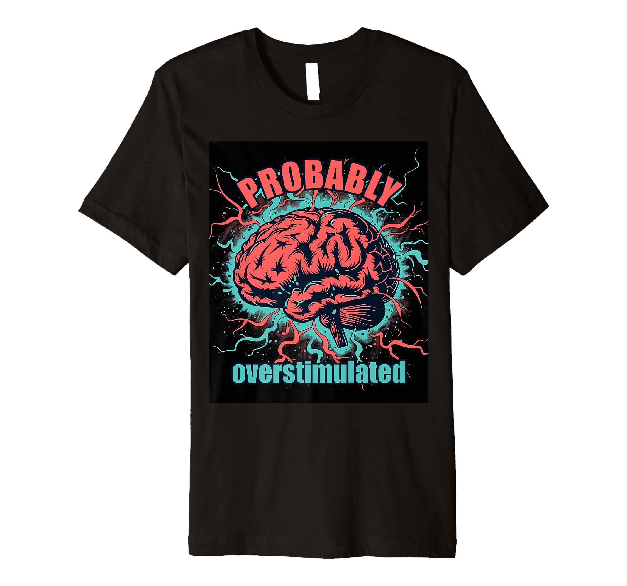 Gehirn Blitze Neurodivers Berstimuliert Hoodie - Graphic Print for Adults - T-Shirt, Sweatshirt, Hoodie