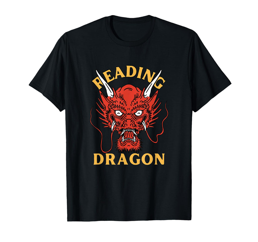 Reading Dragon Book Lover Fantasy T-Shirt - Graphic Print Men Women - T-Shirt, Sweatshirt, Hoodie