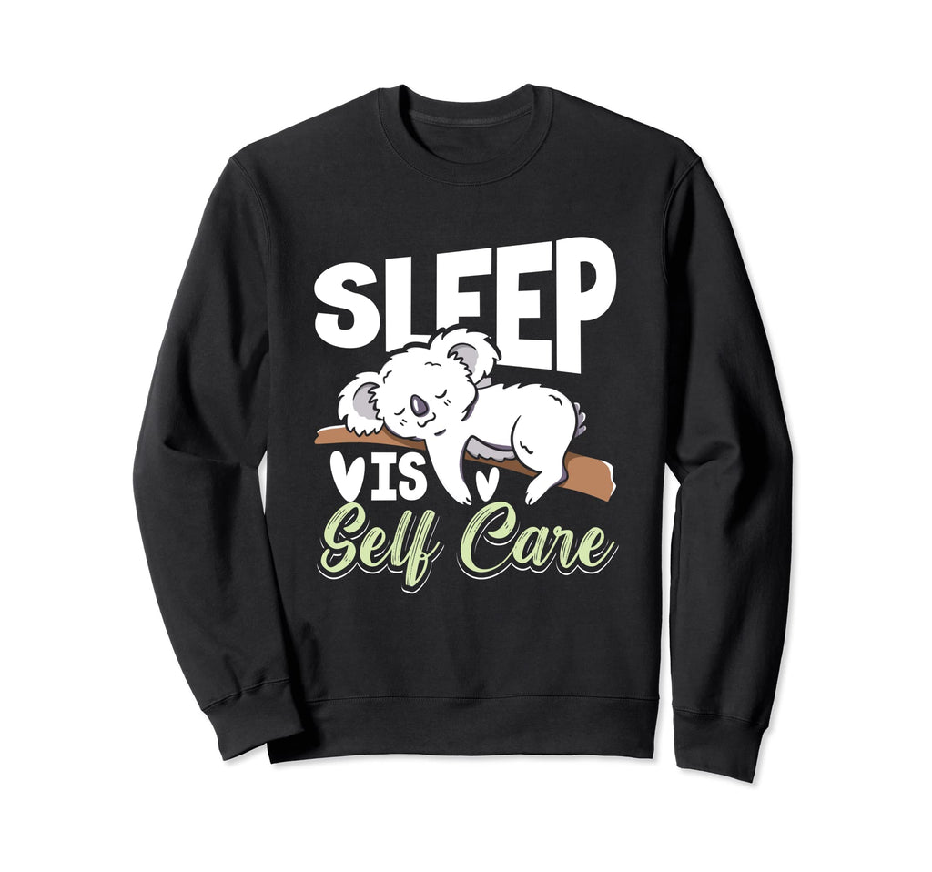 Sleep Is Self Care Koala Sleeping Sweatshirt - Minimalist Print for Adults - T-Shirt, Sweatshirt, Hoodie