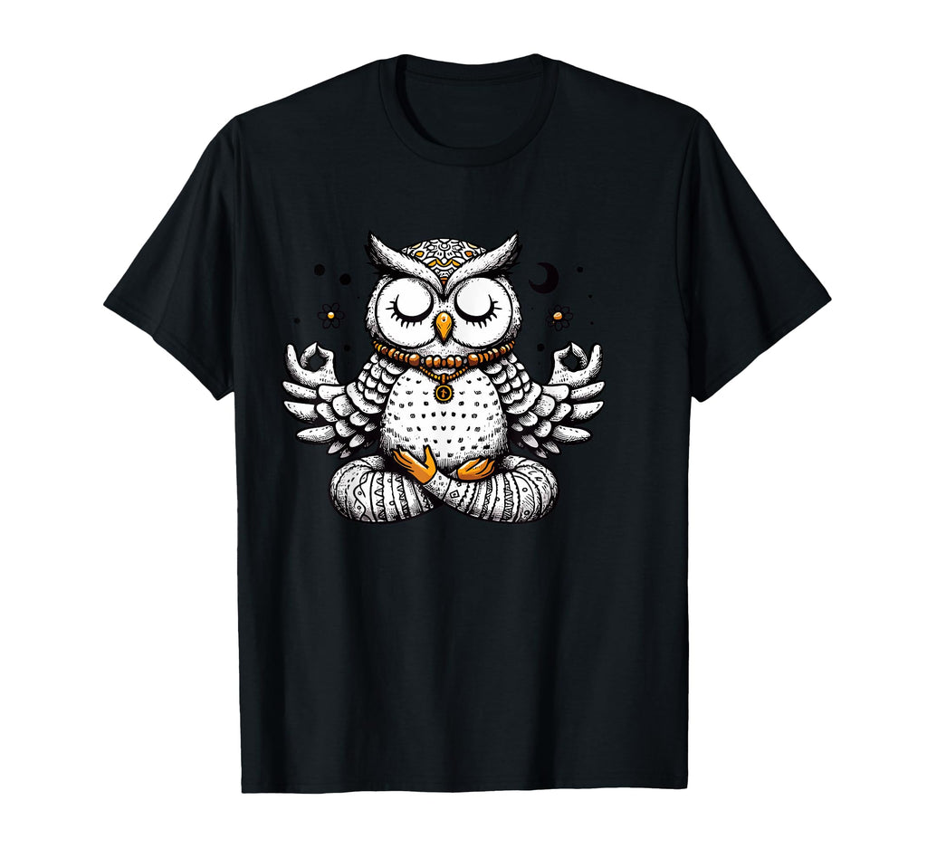 Meditation Owl Yoga Pose Relaxing Animal T-Shirt - Trendy Graphic Unisex - T-Shirt, Sweatshirt, Hoodie