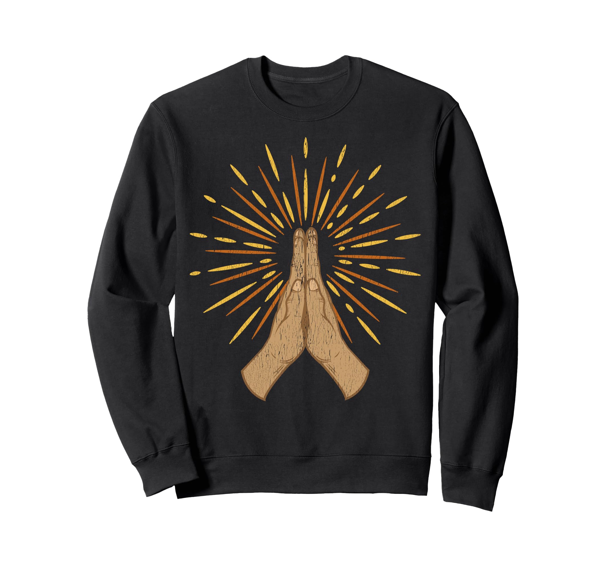 Pray Pray Hands Prayer Rays Spiritual Sweatshirt - Trendy Graphic Unisex - T-Shirt, Sweatshirt, Hoodie