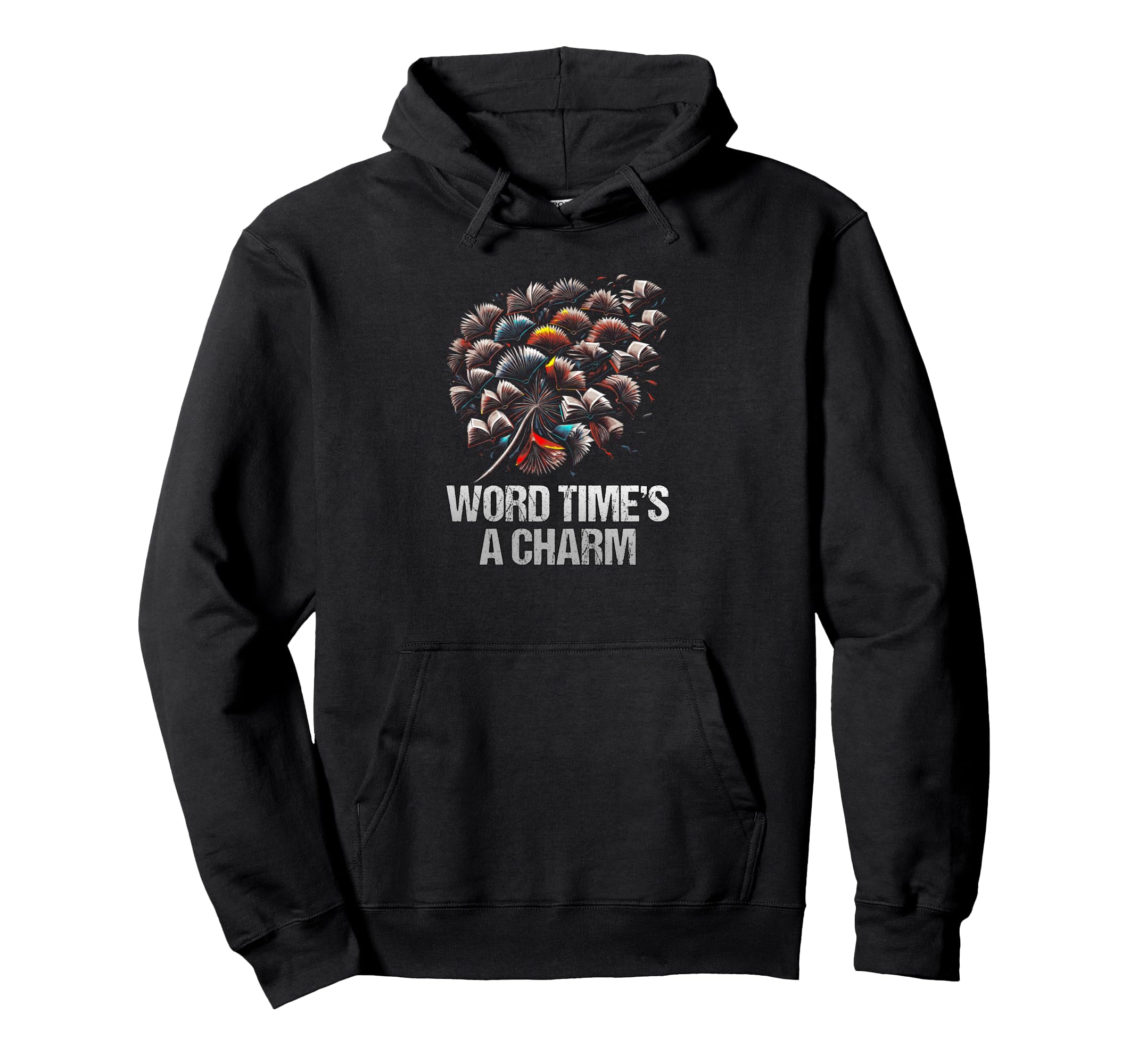 Word Times Charm Funny Bookworm Book Hoodie - Minimalist Print for Adults - T-Shirt, Sweatshirt, Hoodie