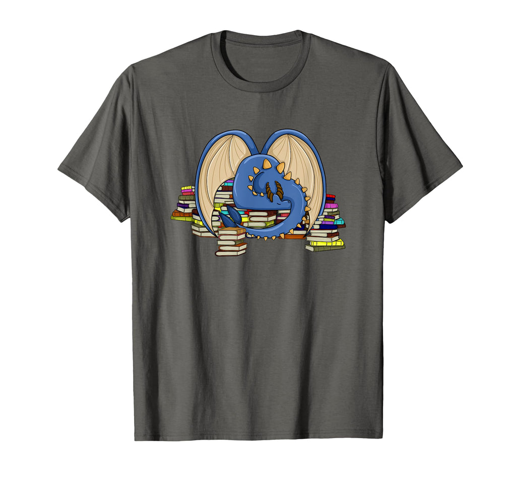 Book Hoarding Dragon T-Shirt - Trendy Graphic Unisex - T-Shirt, Sweatshirt, Hoodie