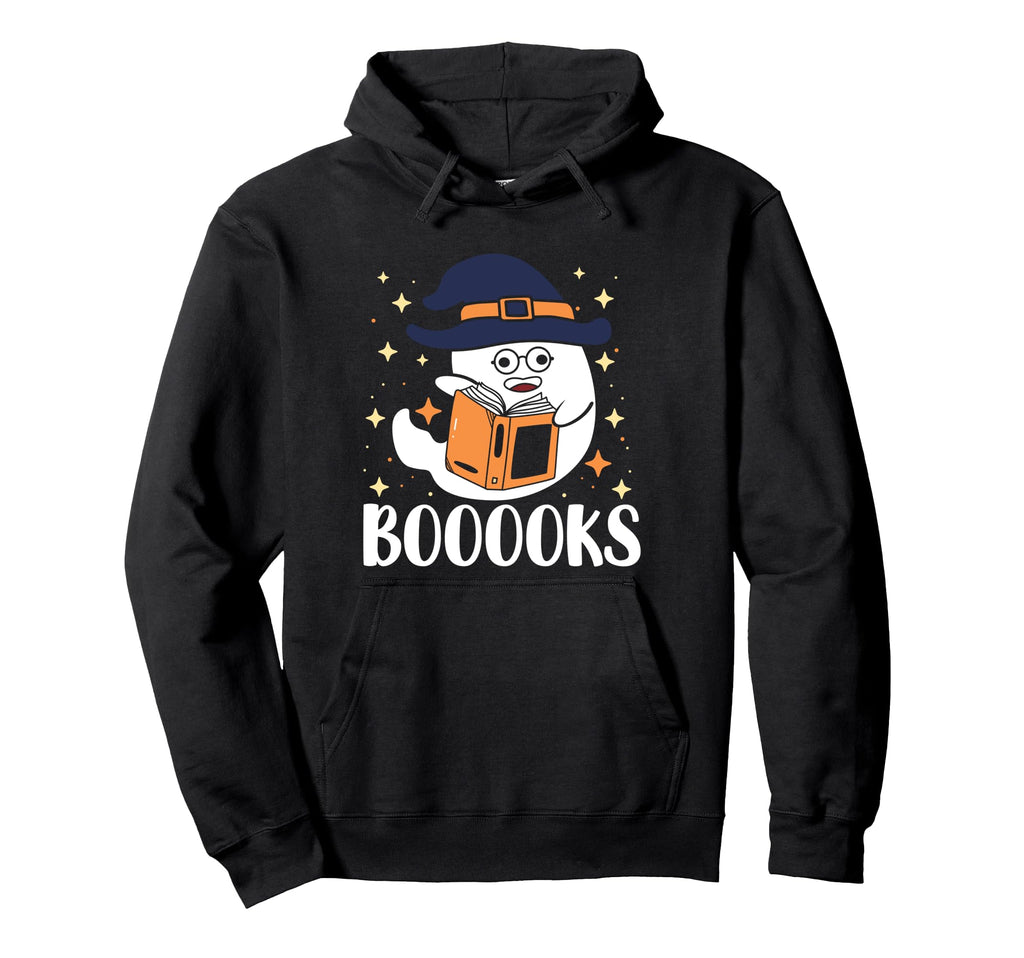 Books Funny Wordplay Boo Booooks Reader Hoodie - Trendy Graphic Men Women - T-Shirt, Sweatshirt, Hoodie