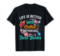 Life Is Better Coffee Butterflies And T-Shirt - Minimalist Print Men Women - T-Shirt, Sweatshirt, Hoodie