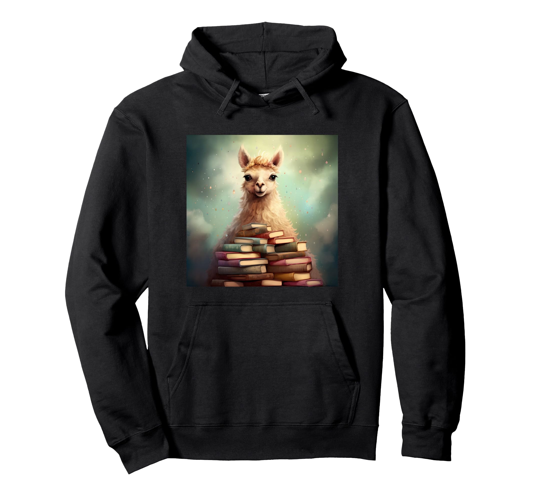 Llama Book Nerd Reading Library Hoodie - Trendy Graphic for Adults - T-Shirt, Sweatshirt, Hoodie
