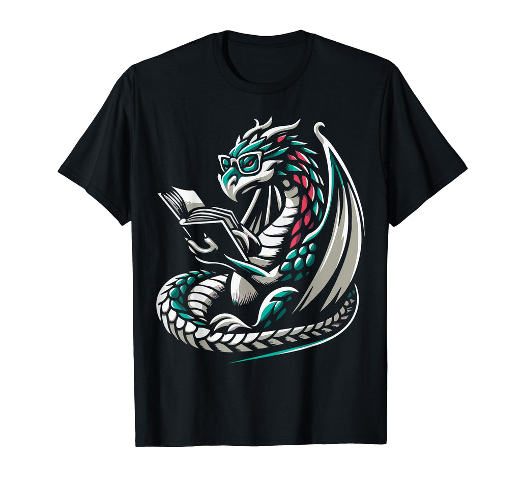 Dragon Reading Book Dragon T-Shirt - Aesthetic Graphic Men Women - T-Shirt, Sweatshirt, Hoodie