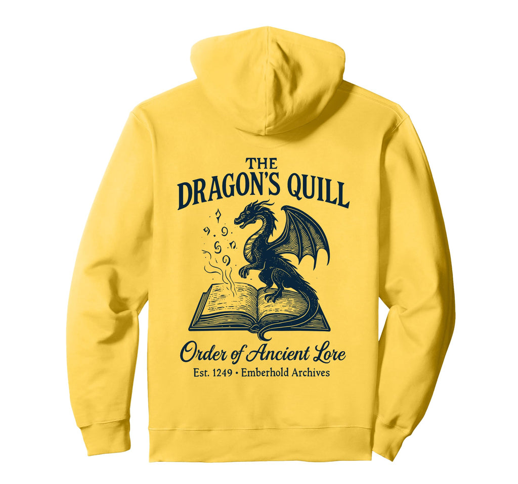 Ancient Dragon Reading Spell Book Hoodie - Casual Everyday Wear for Adults - T-Shirt, Sweatshirt, Hoodie