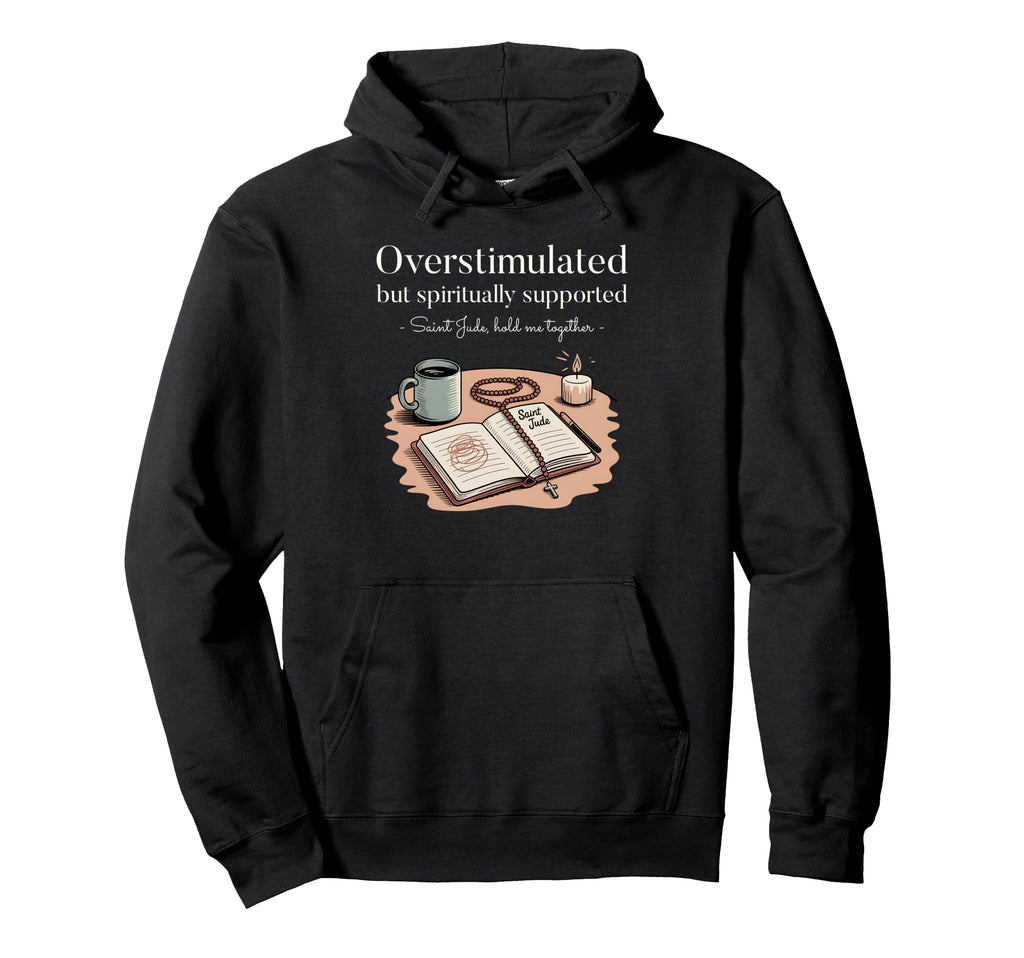Christian Mom Boho Overstimulated Hoodie - Casual Everyday Wear Unisex - T-Shirt, Sweatshirt, Hoodie