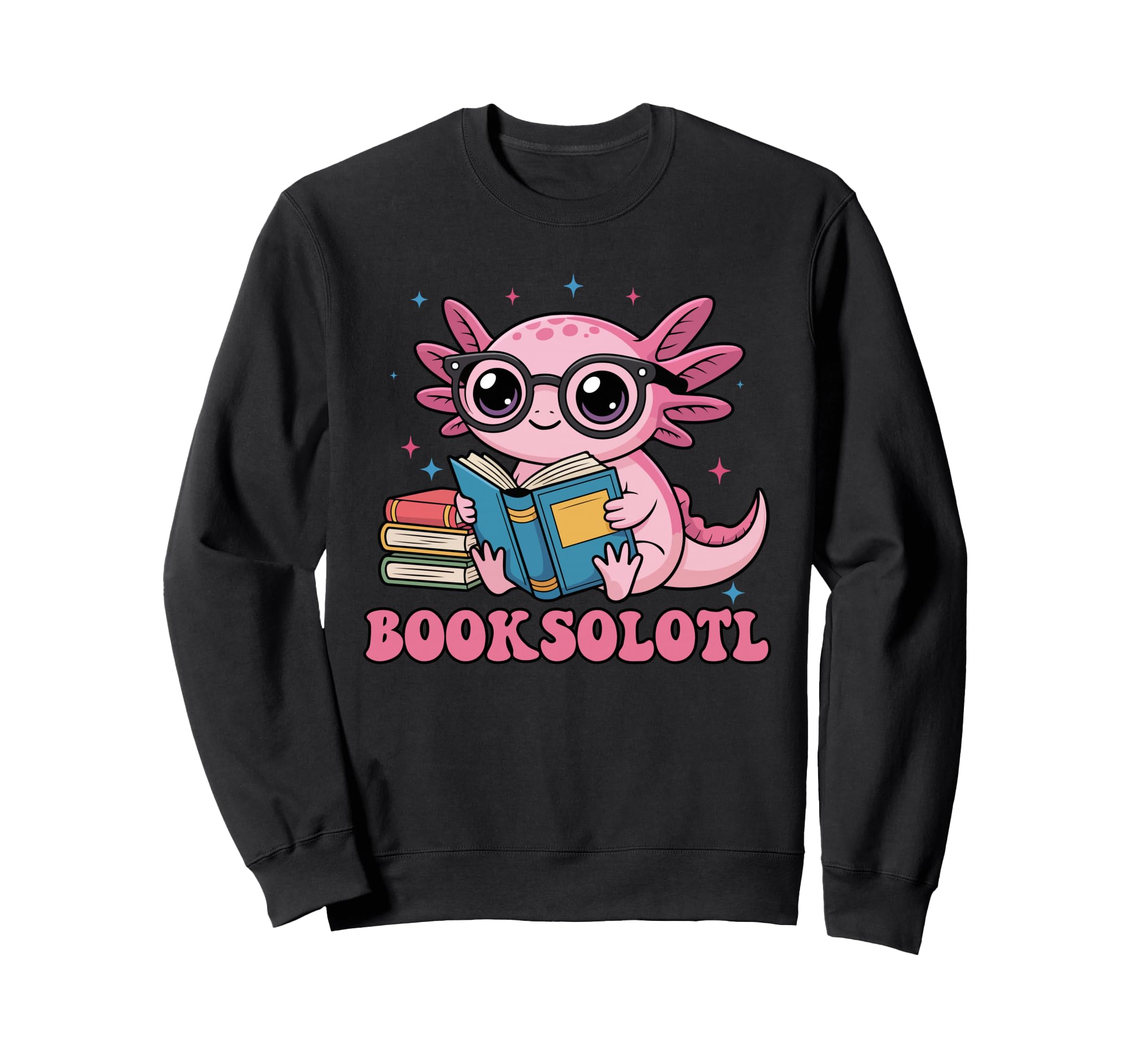 Booksolotl Axolotl Reading Book Sweatshirt - Fun Novelty Design Unisex - T-Shirt, Sweatshirt, Hoodie