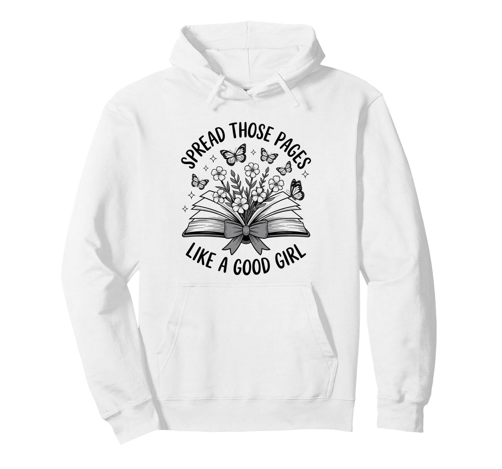 Spread Those Pages Reading Floral Butterfly Hoodie - Unique Graphic Unisex - T-Shirt, Sweatshirt, Hoodie