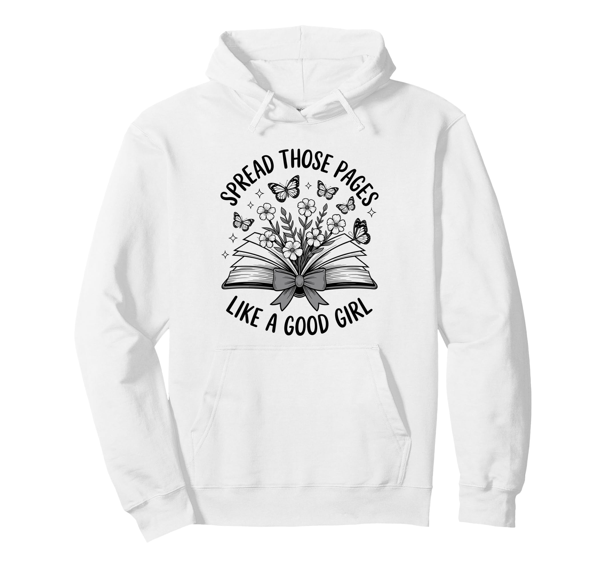 Spread Those Pages Reading Floral Butterfly Hoodie - Unique Graphic Unisex - T-Shirt, Sweatshirt, Hoodie