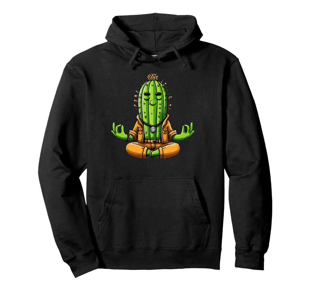 Meditation Cactus Yoga Pose Relaxing Hoodie - Unique Graphic for Adults - T-Shirt, Sweatshirt, Hoodie