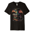 Dragon Reading Book Fantasy Reader T-Shirt - Aesthetic Graphic for Adults - T-Shirt, Sweatshirt, Hoodie