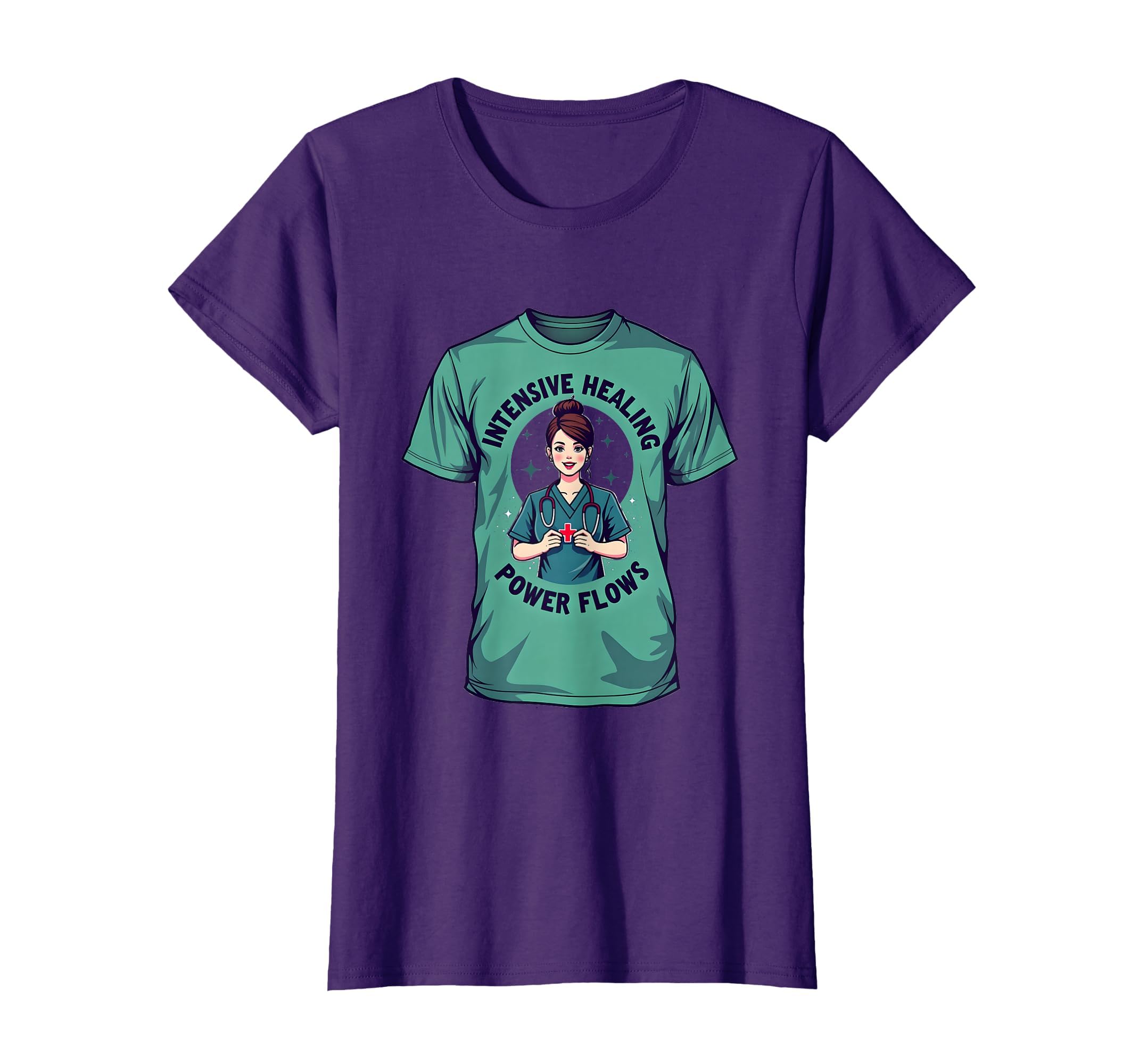 Intensive Healing Power Flows Icu T-Shirt - Aesthetic Graphic Men Women - T-Shirt, Sweatshirt, Hoodie