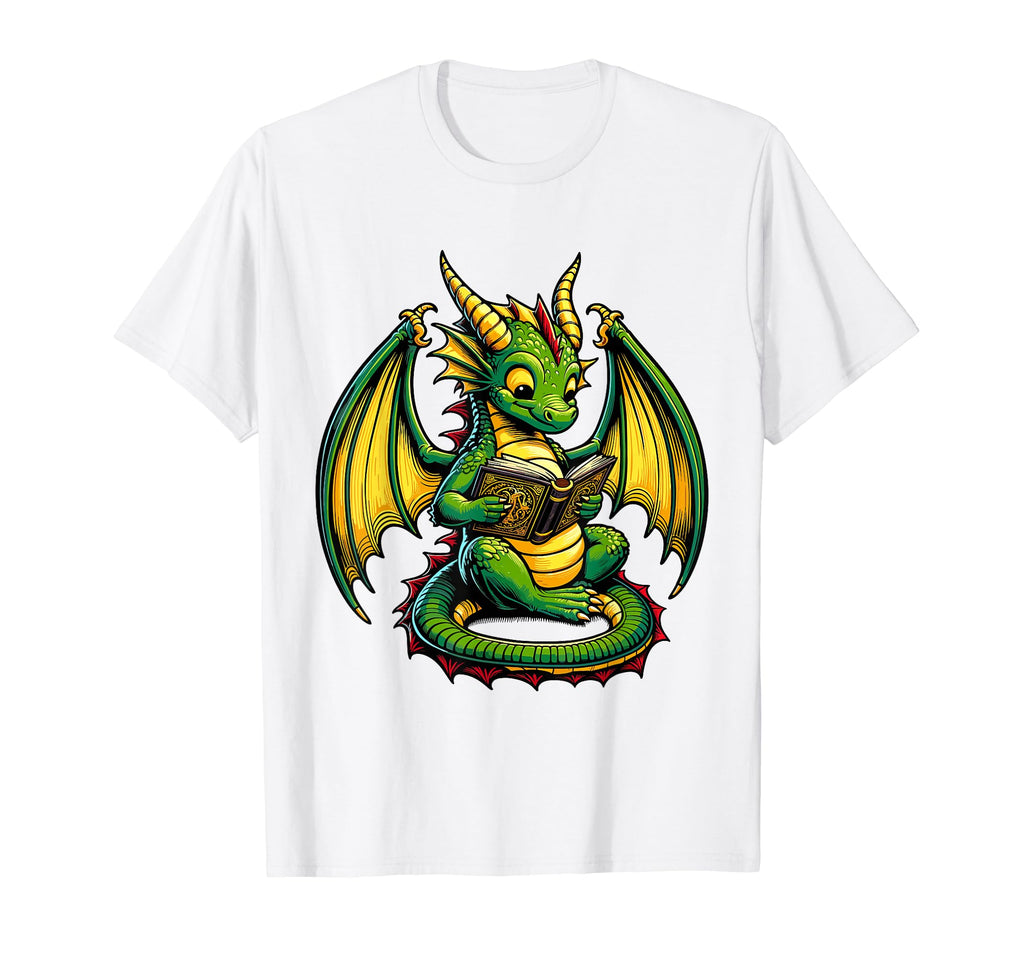 Dragon Reading Book Bookworm Books Dragon T-Shirt - Graphic Print Unisex - T-Shirt, Sweatshirt, Hoodie