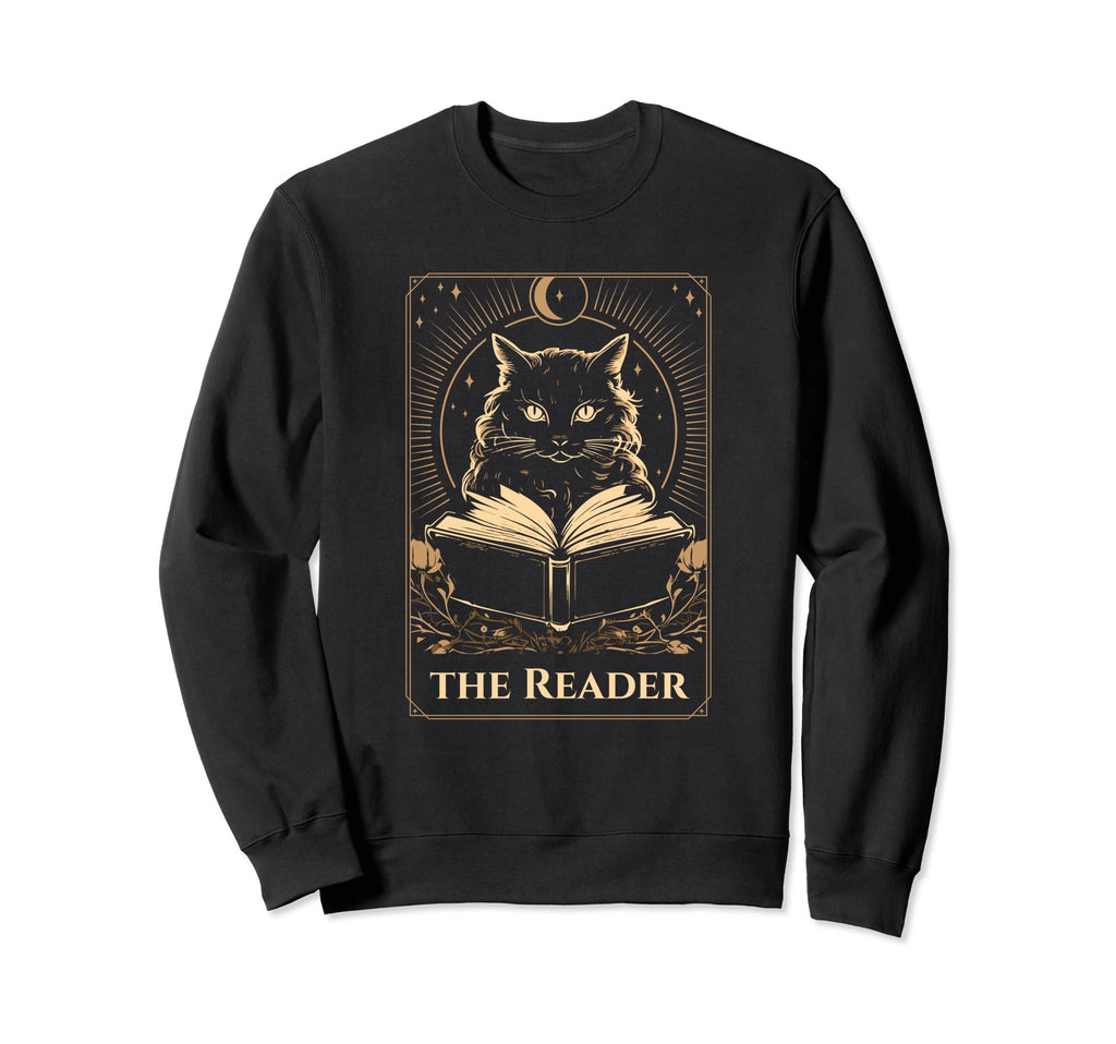Black Cat Tarot Reader Occult Sweatshirt - Novelty Apparel Men Women - T-Shirt, Sweatshirt, Hoodie