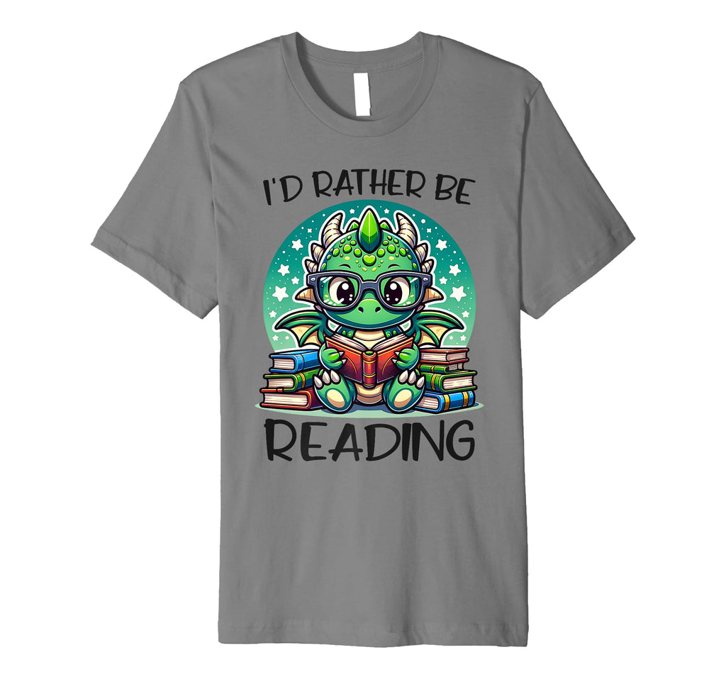 Id Rather Be Reading Book Dragon Bookworm T-Shirt - Graphic Print Men Women - T-Shirt, Sweatshirt, Hoodie