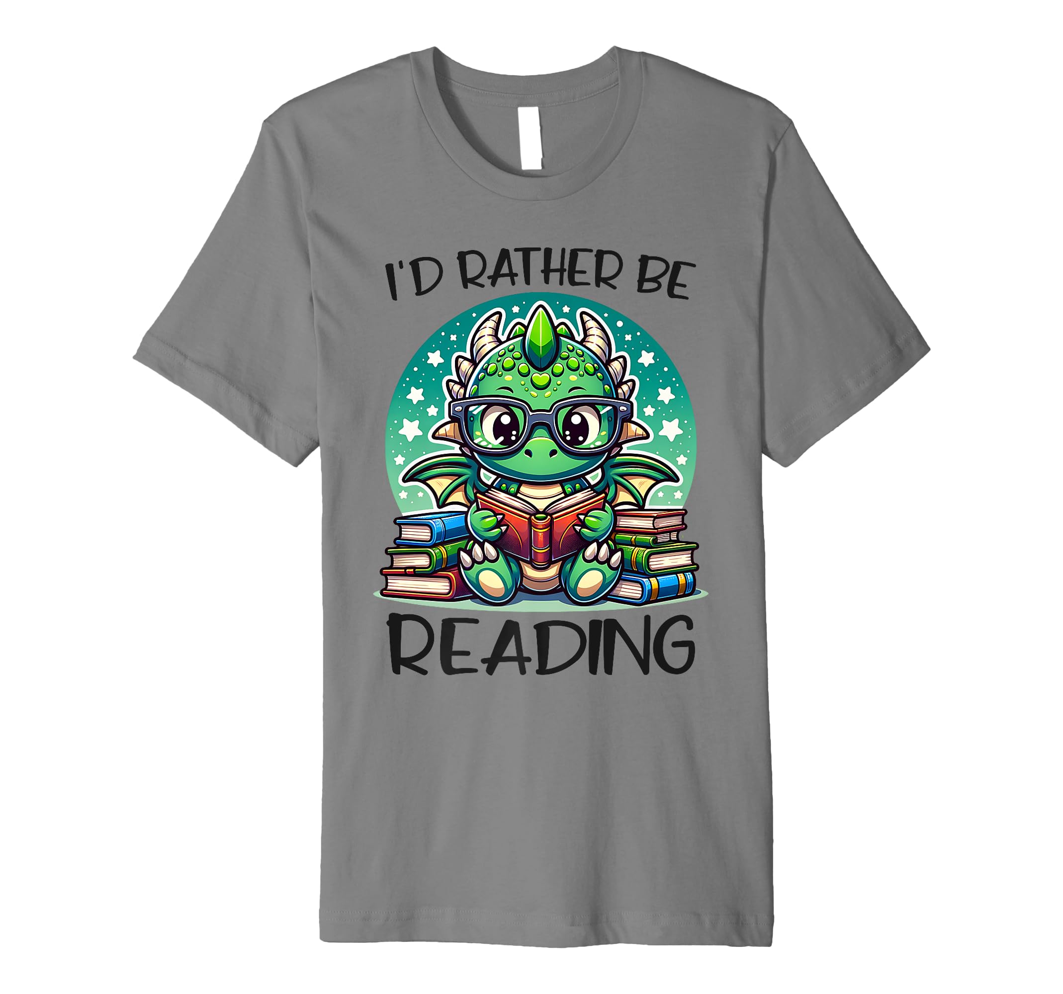 Id Rather Be Reading Book Dragon Bookworm T-Shirt - Graphic Print Men Women - T-Shirt, Sweatshirt, Hoodie