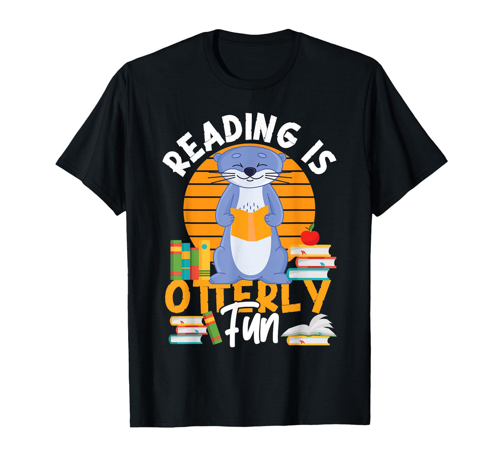 Otter Reading Teacher Literature Book T-Shirt - Novelty Apparel Men Women - T-Shirt, Sweatshirt, Hoodie