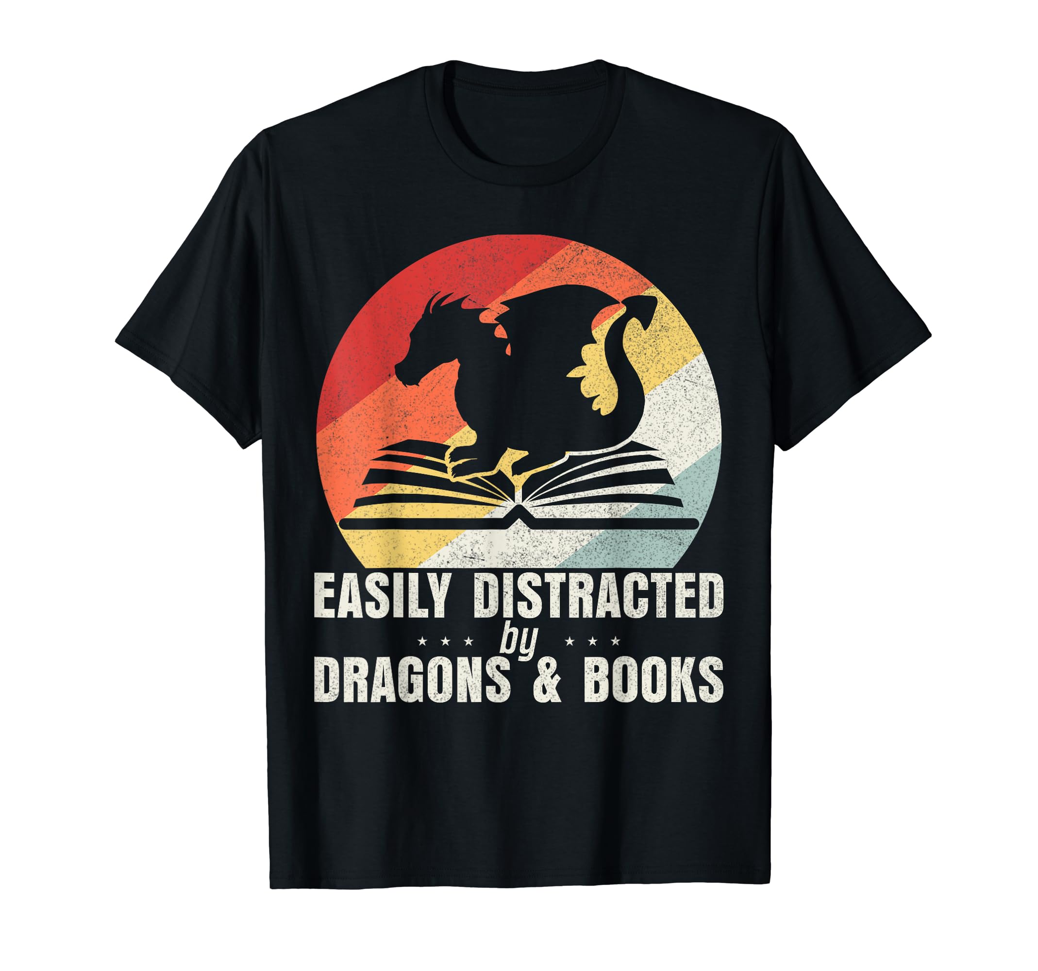 Easily Distracted Dragons And Books Lover T-Shirt - Streetwear Style Unisex - T-Shirt, Sweatshirt, Hoodie