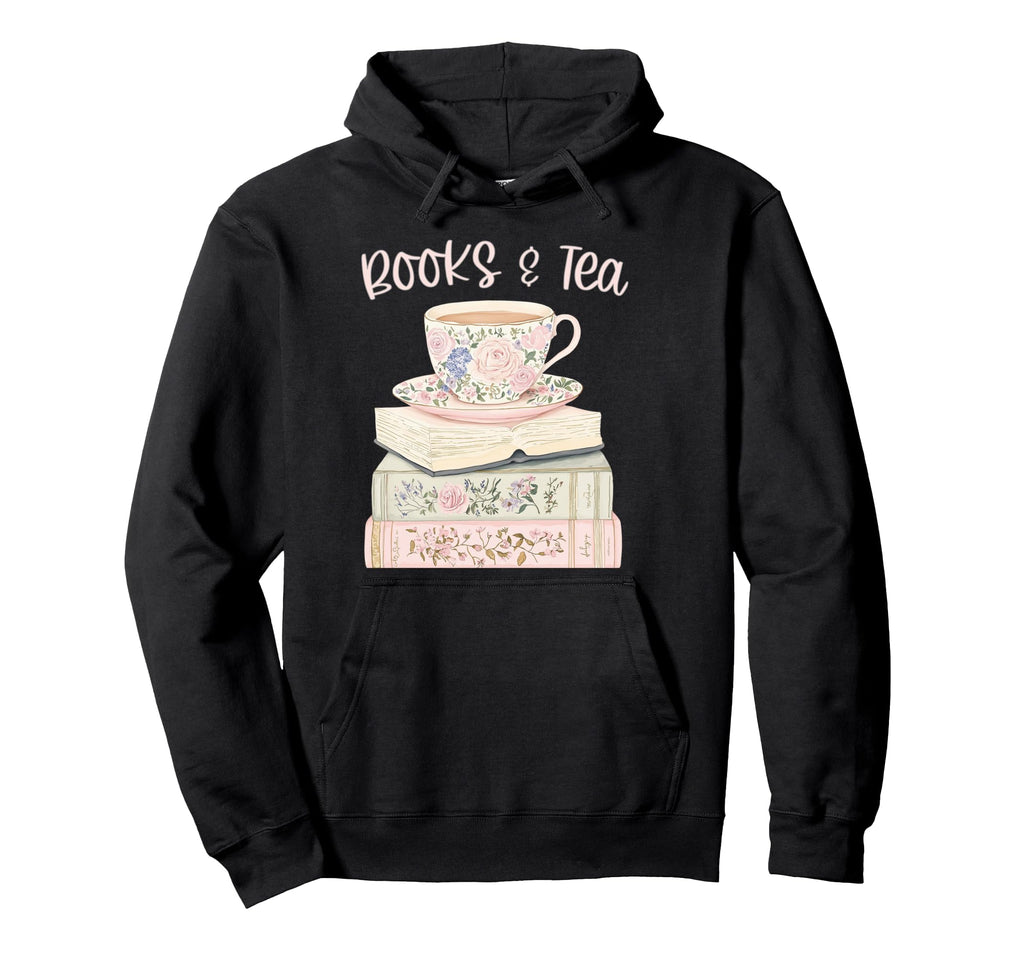 Books And Tea Pastel Book Lover Hoodie - Trendy Graphic Men Women - T-Shirt, Sweatshirt, Hoodie
