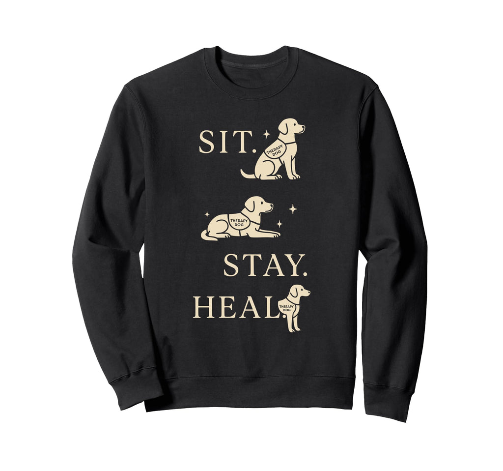 Therapy Dog Emotional Support Sweatshirt - Minimalist Print for Adults - T-Shirt, Sweatshirt, Hoodie