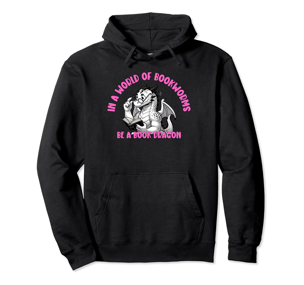 Dragon World Bookworms Be Book Dragon Hoodie - Custom Art Print for Adults - T-Shirt, Sweatshirt, Hoodie
