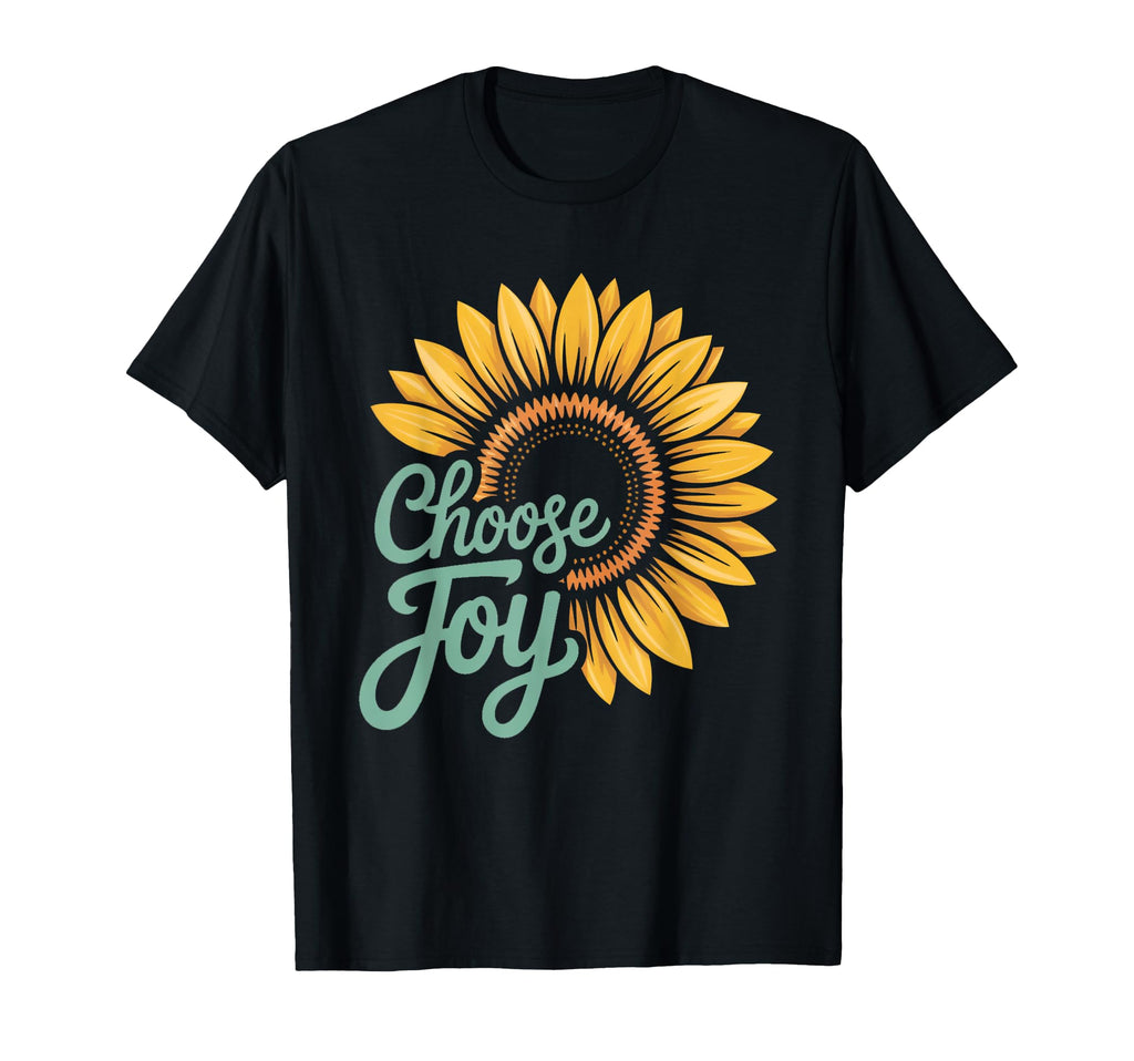 Choose Joy Minimalist Sunflower T-Shirt - Aesthetic Graphic for Adults - T-Shirt, Sweatshirt, Hoodie