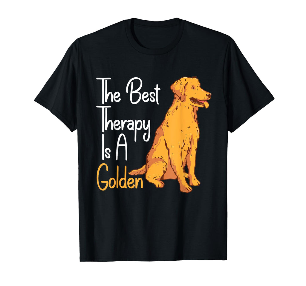 Best Therapy Is Golden Retriever Dog T-Shirt - Aesthetic Graphic Men Women - T-Shirt, Sweatshirt, Hoodie