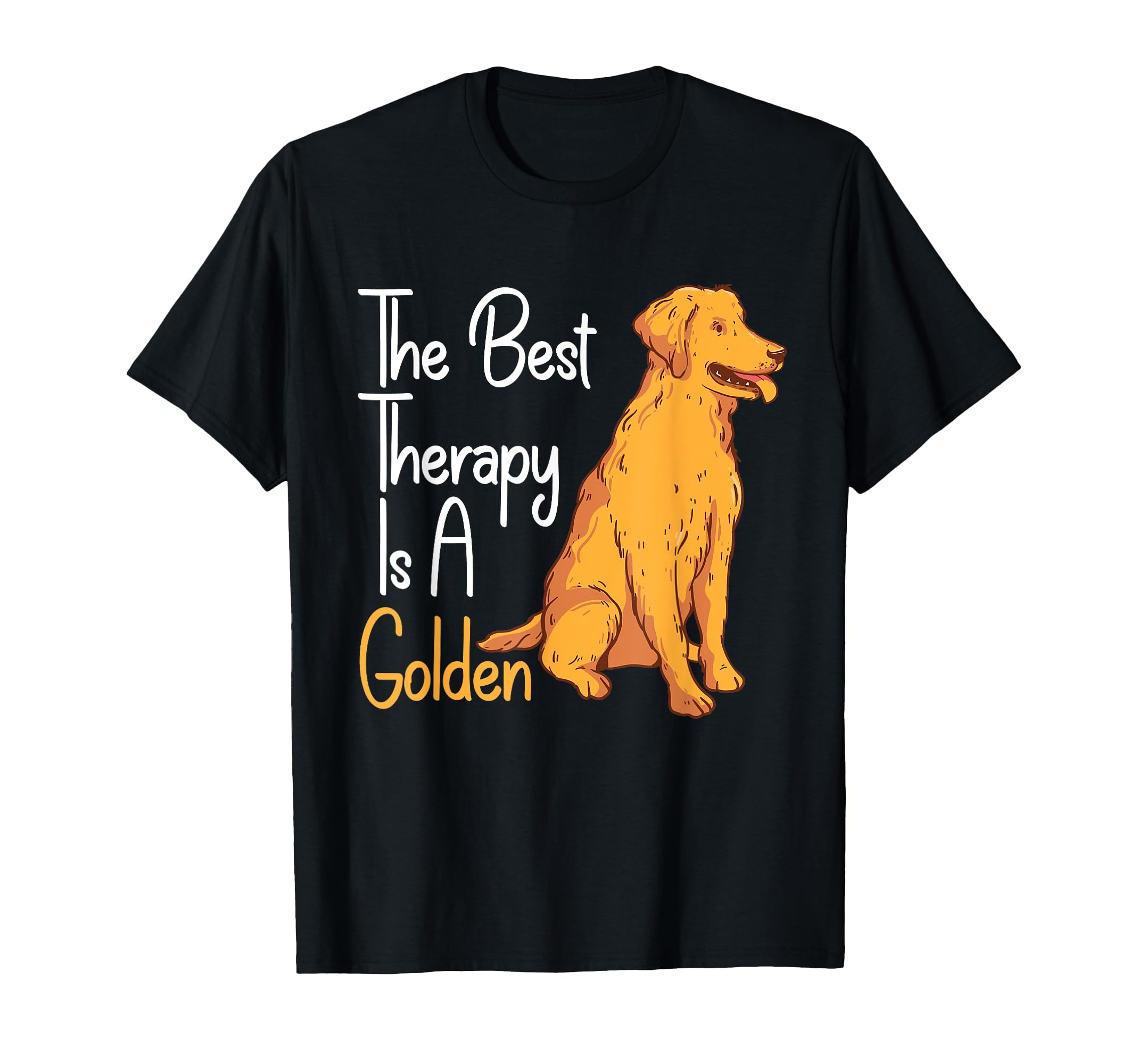 Best Therapy Is Golden Retriever Dog T-Shirt - Aesthetic Graphic Men Women - T-Shirt, Sweatshirt, Hoodie