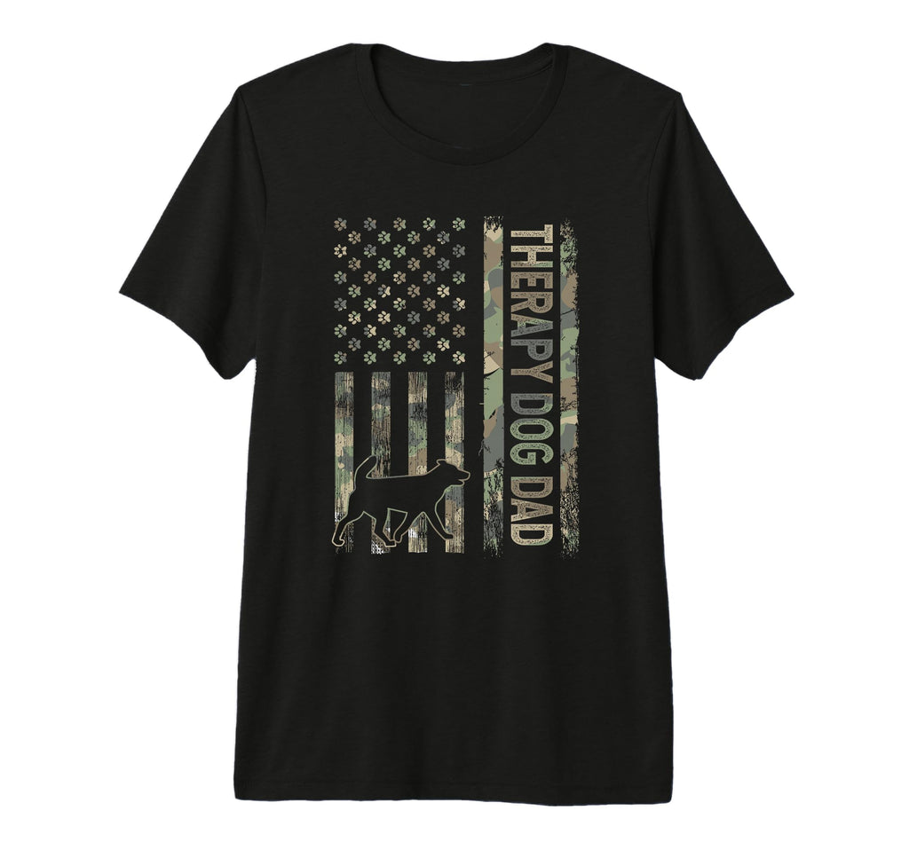 Therapy Dog Dad Camo Usa Flag Tri Blend T-Shirt - Streetwear Style Unisex - T-Shirt, Sweatshirt, Hoodie