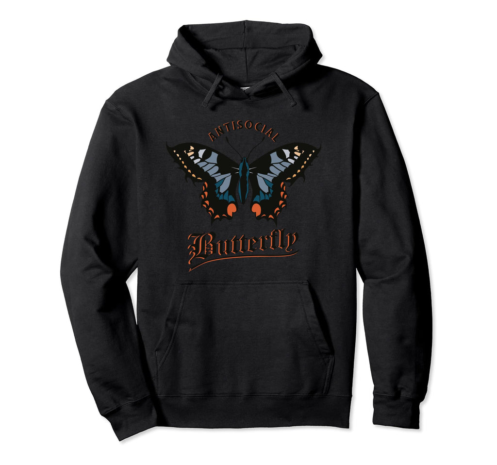 Beautiful Antisocial Butterfly Hoodie - Casual Everyday Wear Unisex - T-Shirt, Sweatshirt, Hoodie