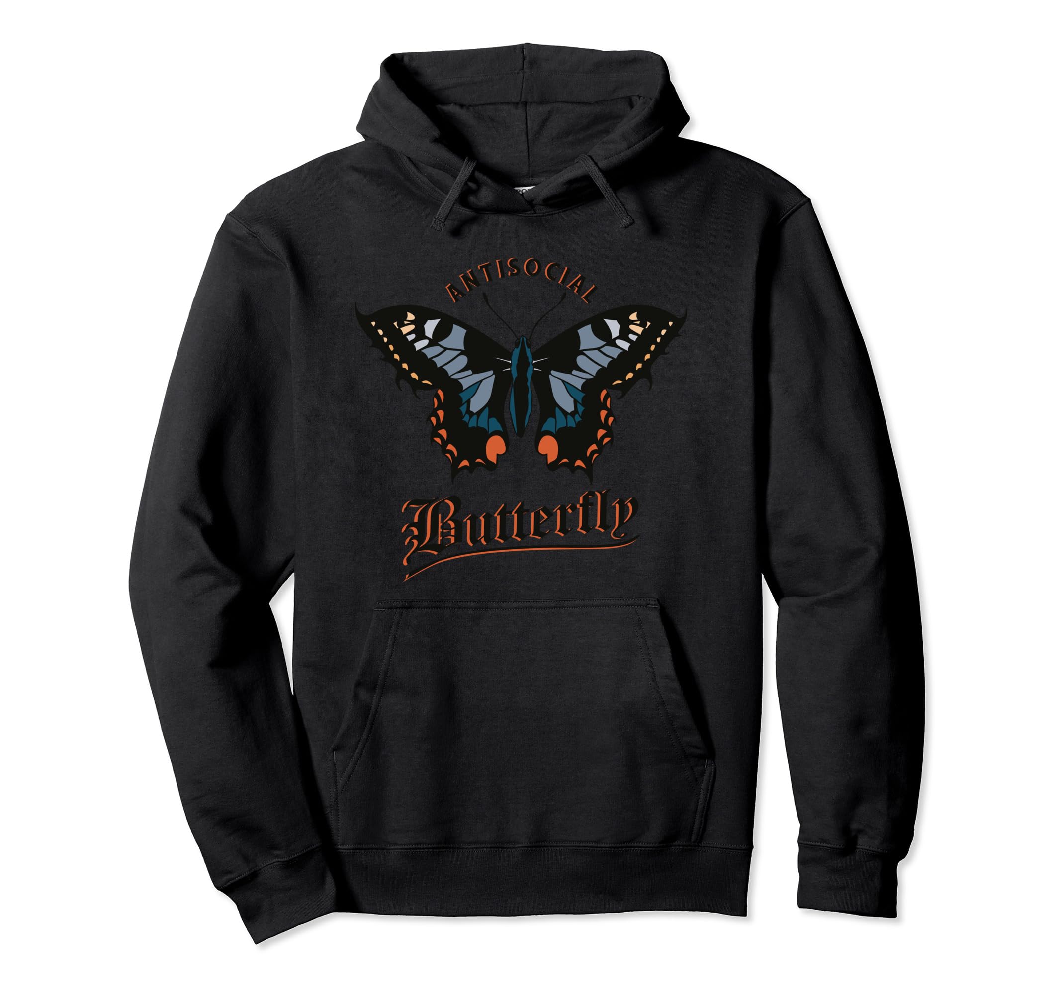 Beautiful Antisocial Butterfly Hoodie - Casual Everyday Wear Unisex - T-Shirt, Sweatshirt, Hoodie
