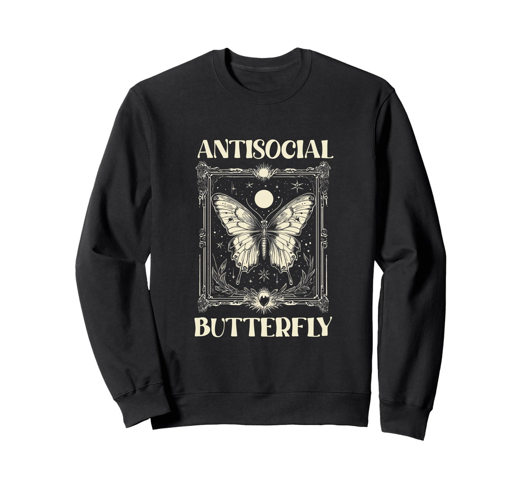 Antisocial Butterfly Gift Sweatshirt - Trendy Graphic for Adults - T-Shirt, Sweatshirt, Hoodie