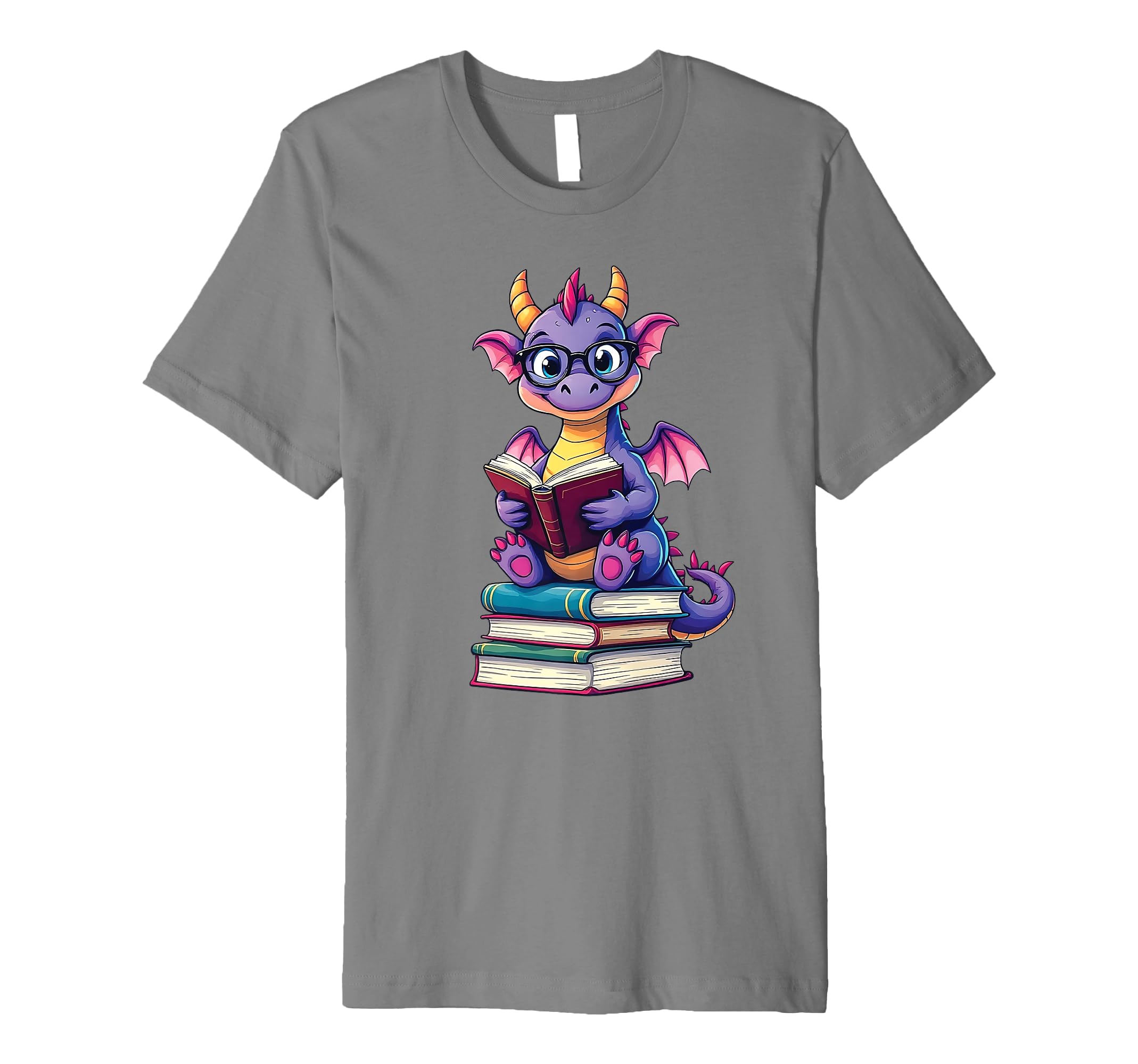 Bookworm Book Lover Dragon Reading Book T-Shirt - Graphic Print Unisex - T-Shirt, Sweatshirt, Hoodie