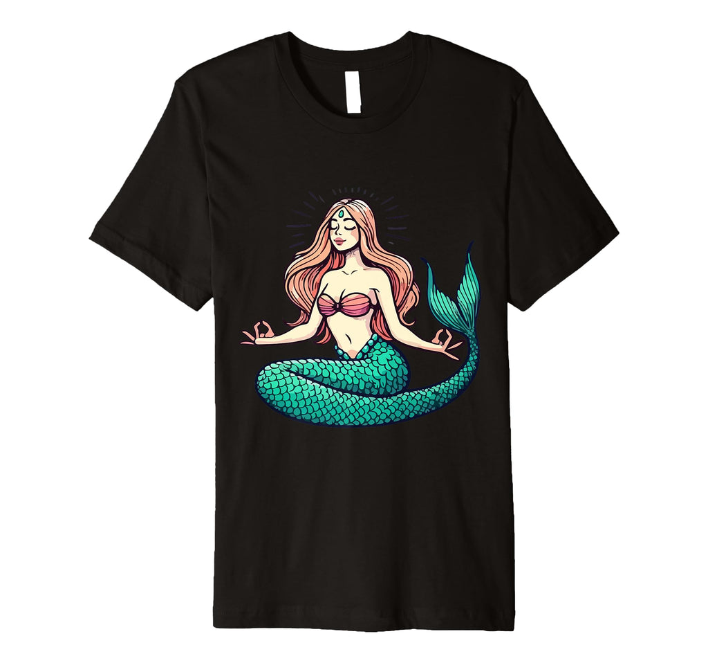 Meditation Mermaid Yoga Pose T-Shirt - Casual Everyday Wear for Adults - T-Shirt, Sweatshirt, Hoodie