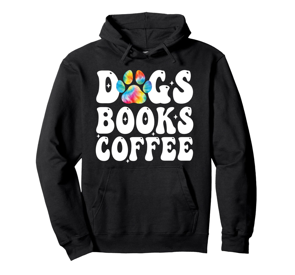 Dogs Books Coffee Bookworms Pet Lovers Hoodie - Minimalist Print Men Women - T-Shirt, Sweatshirt, Hoodie