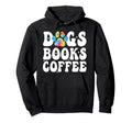 Dogs Books Coffee Bookworms Pet Lovers Hoodie - Minimalist Print Men Women - T-Shirt, Sweatshirt, Hoodie